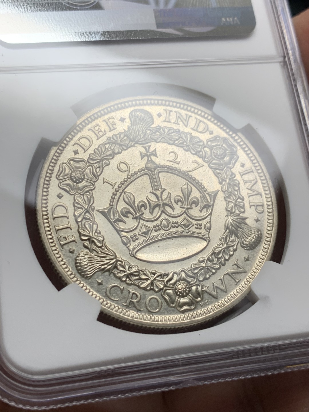 《竞宝斋》第143场-周日，周一 2场 (全场包邮) NGC PR64 英国1927乔治五世花冠克朗 名家旧藏