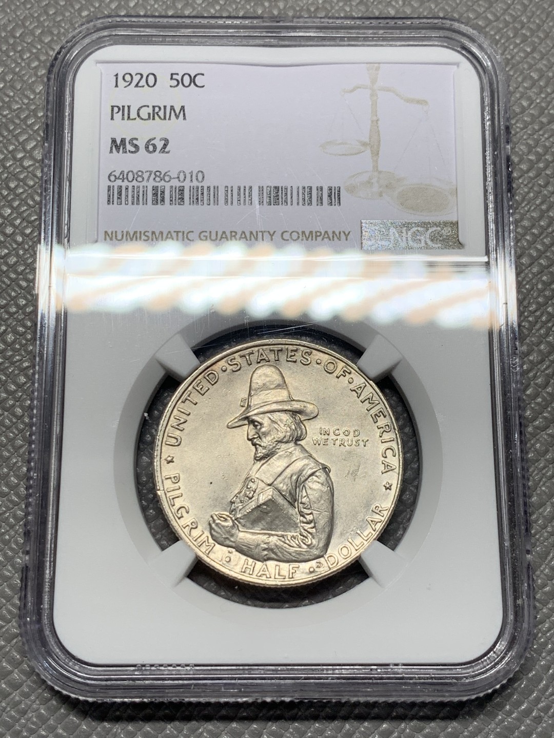 《竞宝斋》第143场-周日，周一 2场 (全场包邮) NGC-MS62 美国1920年 纪念版半圆大帆船 非常稀少的品种 好品难