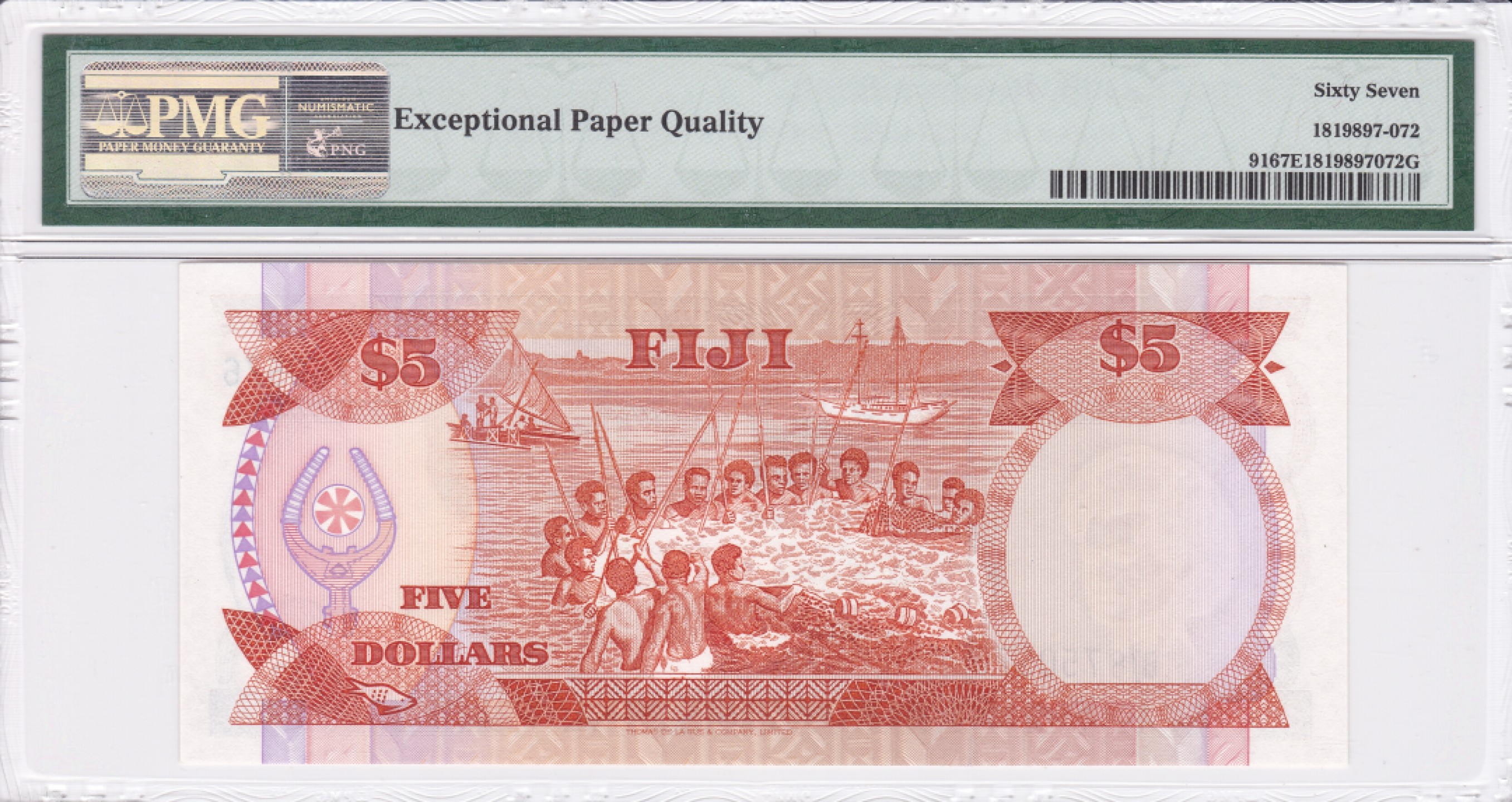 收藏联盟Quantum Auction 第240期拍卖 已更新 斐济1989年5元 PMG67