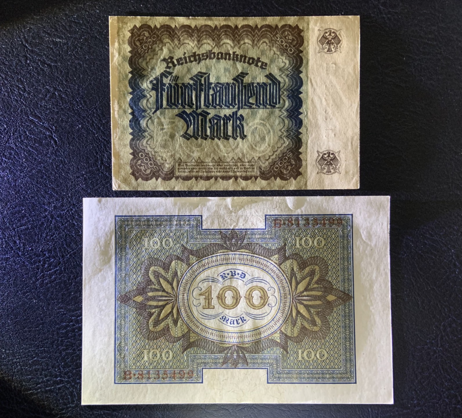 收藏联盟Quantum Auction 第240期拍卖 已更新 德国1922年5000和1920年100马克 品相UNC 百年老钞 大票幅