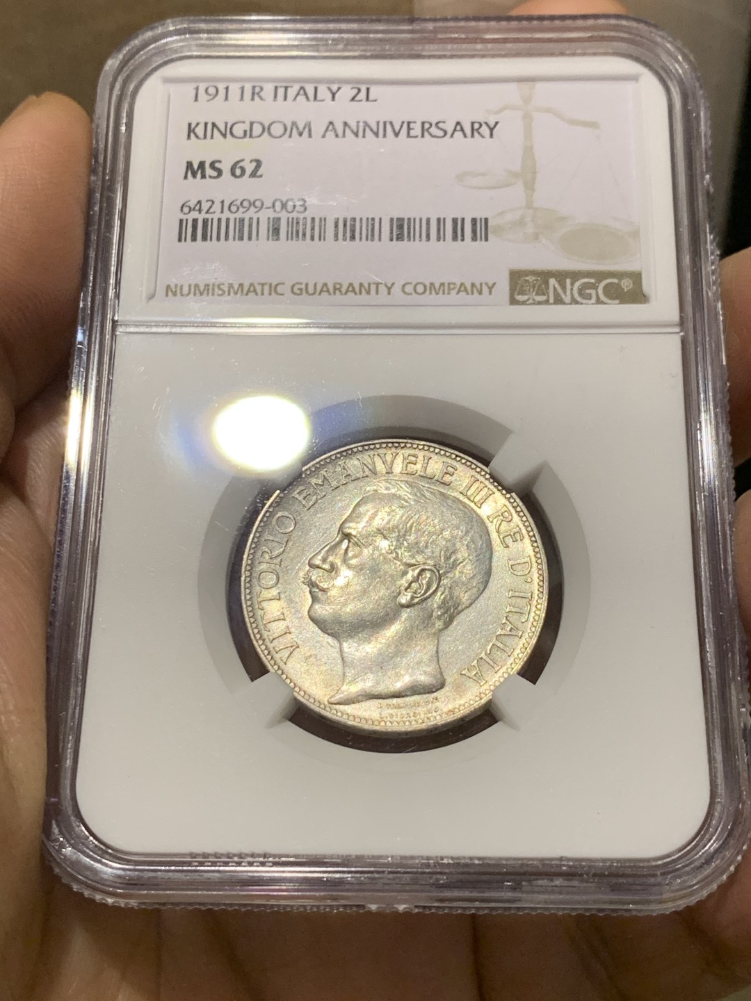 《竞宝斋》第143场-周日，周一 2场 (全场包邮) NGC MS-62,意大利1911年2里拉拖奶，精巧绝伦。意系车票，抓紧上车