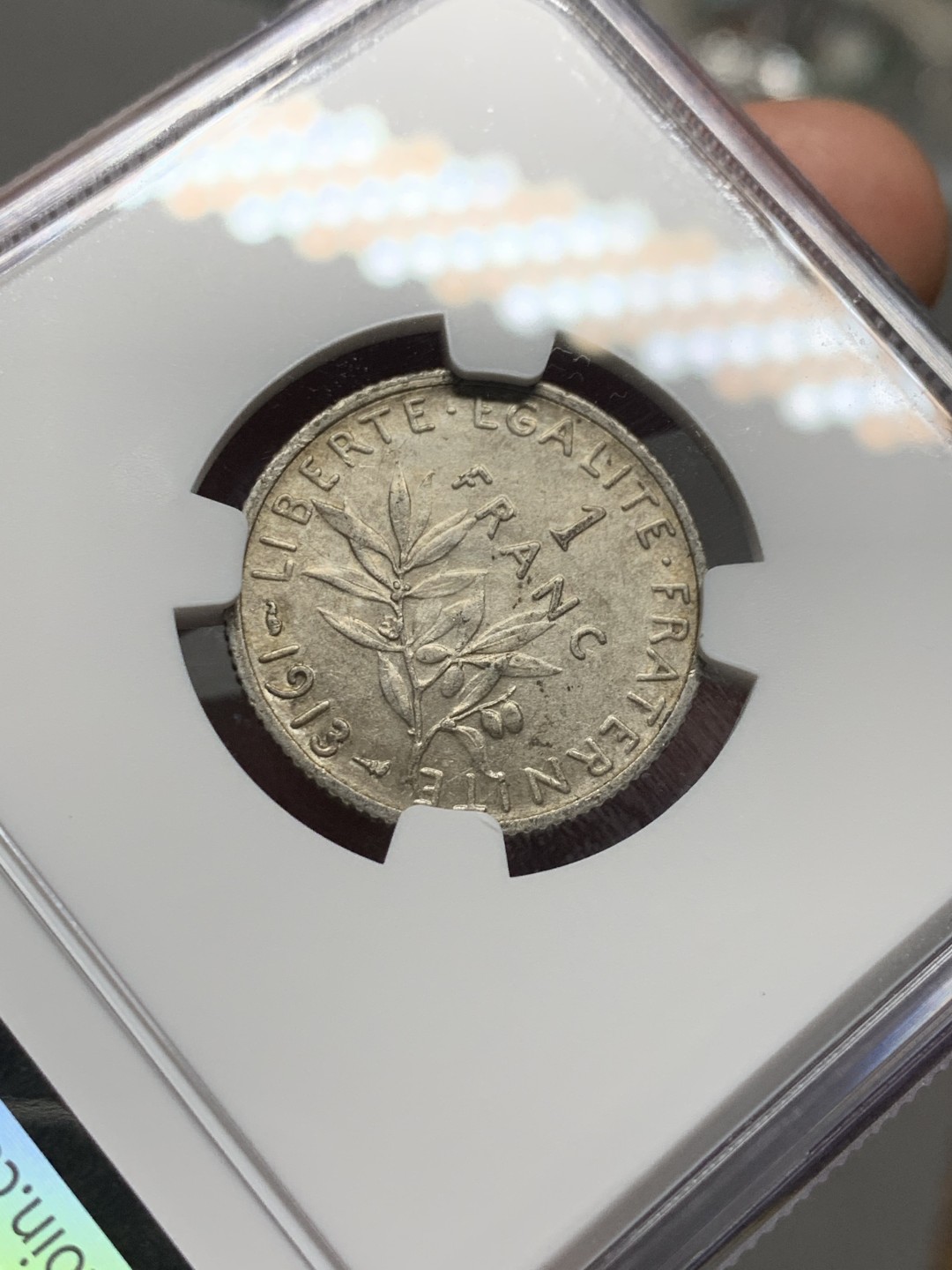 《竞宝斋》第143场-周日，周一 2场 (全场包邮) NGC-MS62 法国1913年 播种女神 1法郎银币 顶级好品