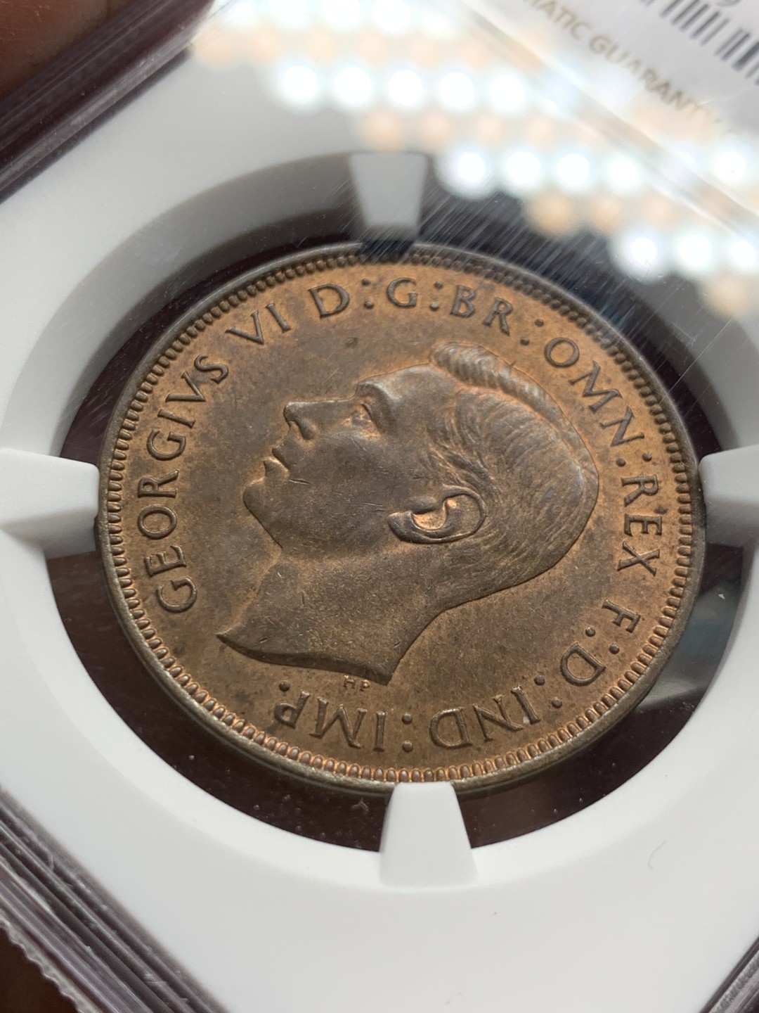 《竞宝斋》第143场-周日，周一 2场 (全场包邮) NGC  MS64英国1938年本土女神 1便士乔治六世国王