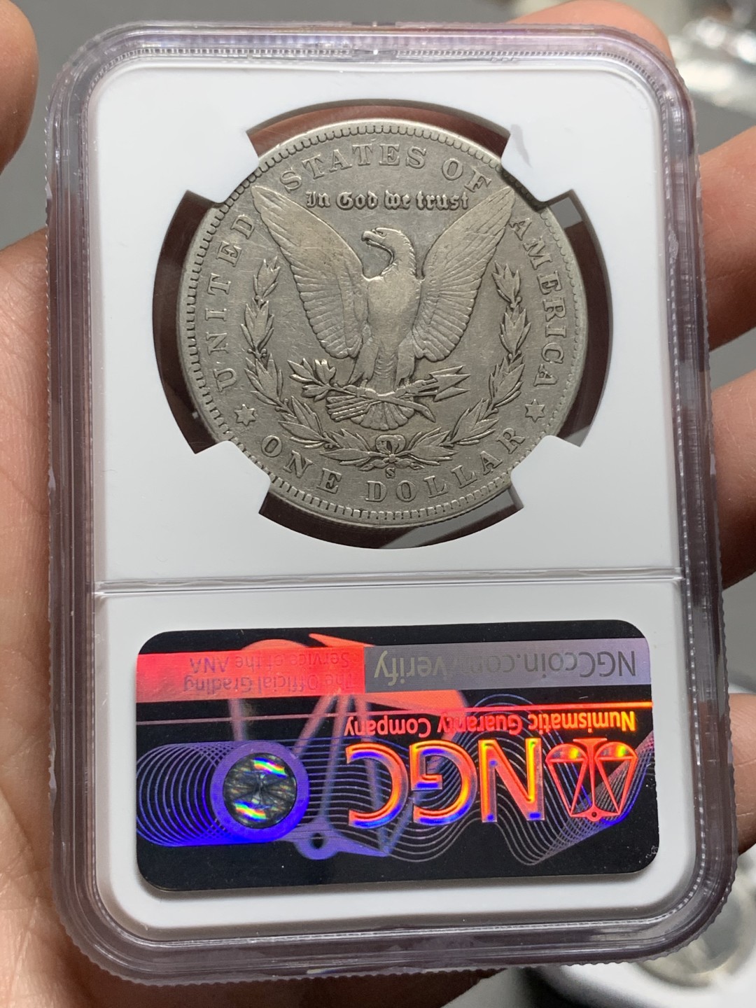 《竞宝斋》第143场-周日，周一 2场 (全场包邮) NGC-VF30 1904年S版美国摩根1美元银币，少见版别，N指导价110美元