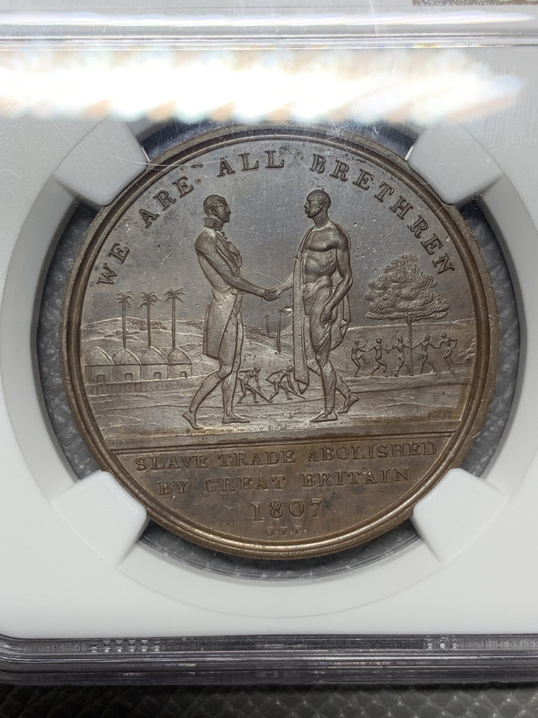 《竞宝斋》第143场-周日，周一 2场 (全场包邮) NGC-PF63BN 塞拉利昂1814年 废奴1便士 精制罕见