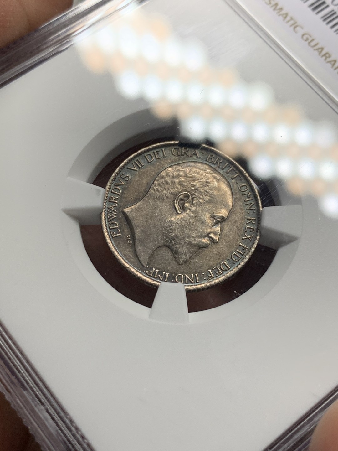 《竞宝斋》第143场-周日，周一 2场 (全场包邮) NGC-AU58 英国1902年 爱七 6便士银币 好品老包浆