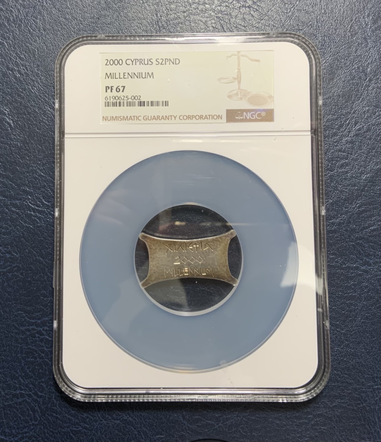 收藏联盟Quantum Auction 第240期拍卖 已更新 塞浦路斯2000年千禧年纪念精制银币  NGC PF67