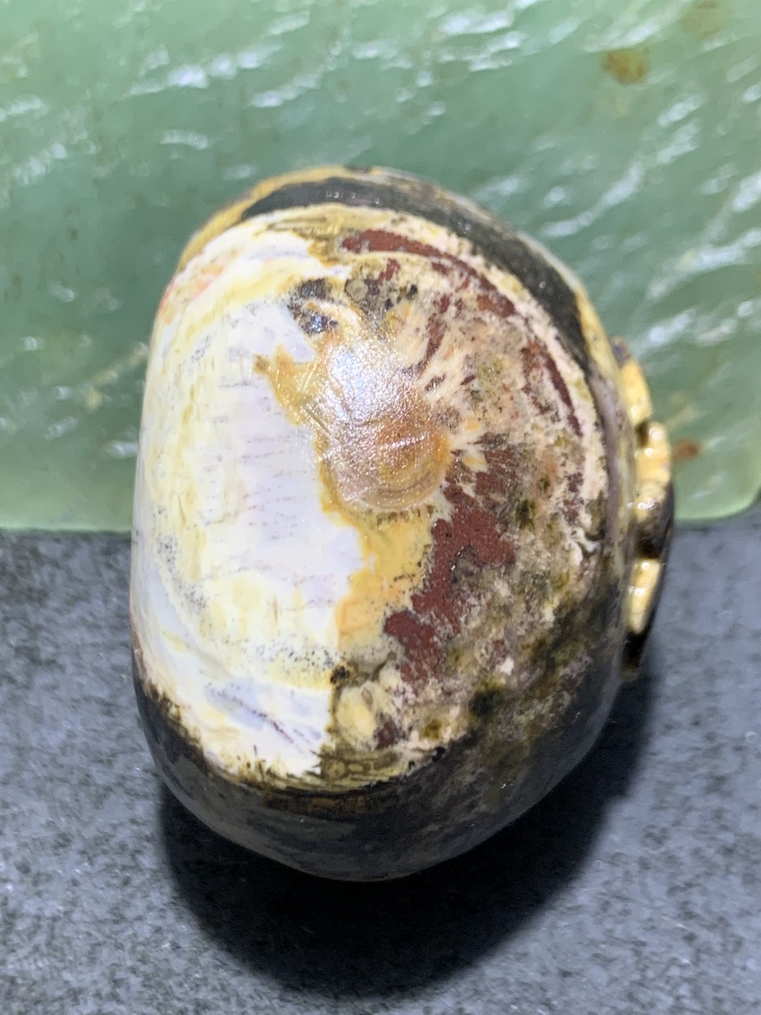 精美亚光天眼纹战国红玛瑙手工雕刻和字把件一个，