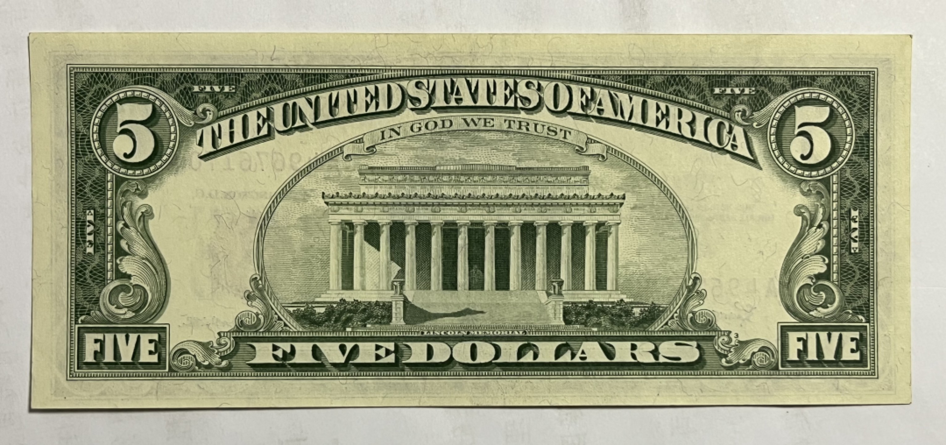 Chase Auction 第19期 - - 外钞、民国钞和人民币混合场！ 1963正版 5美元 政府券 红色库印 AA冠号 全新UNC！