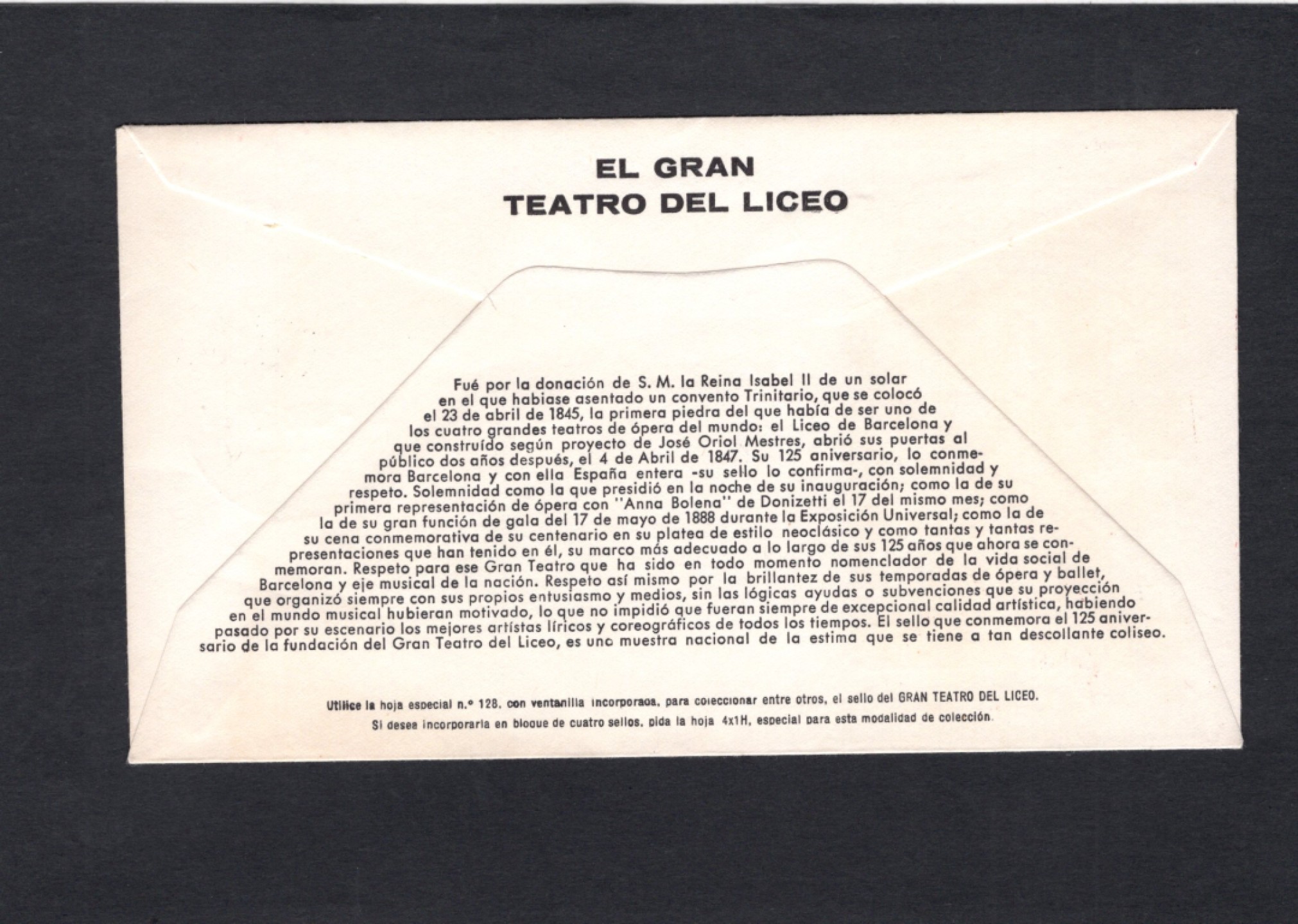 洪涛臻品批发群  精选邮票限时拍卖第二百零一期 1972.11.7意大利 威尼斯格兰剧院125周年首日封 【可爱小封! 保存完好!】