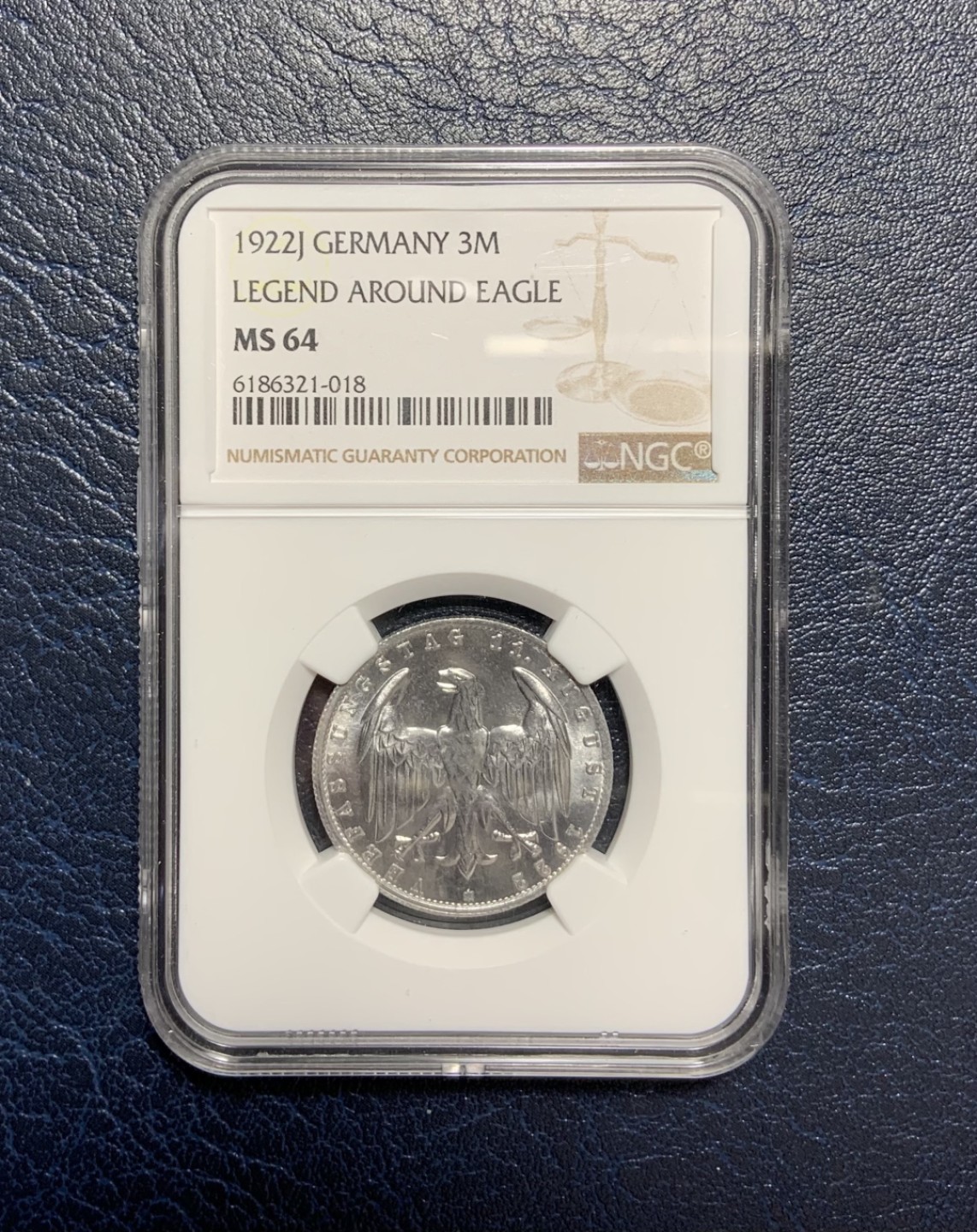 收藏联盟Quantum Auction 第240期拍卖 已更新 德国魏玛时期1922年3马克 NGC 64