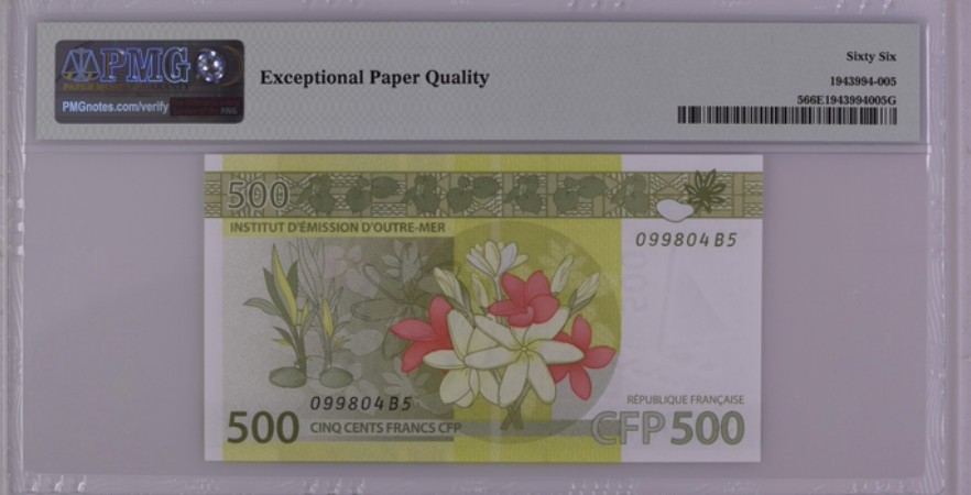 收藏联盟Quantum Auction 第240期拍卖 已更新 法属太平洋2014年500法郎 PMG66 花卉版