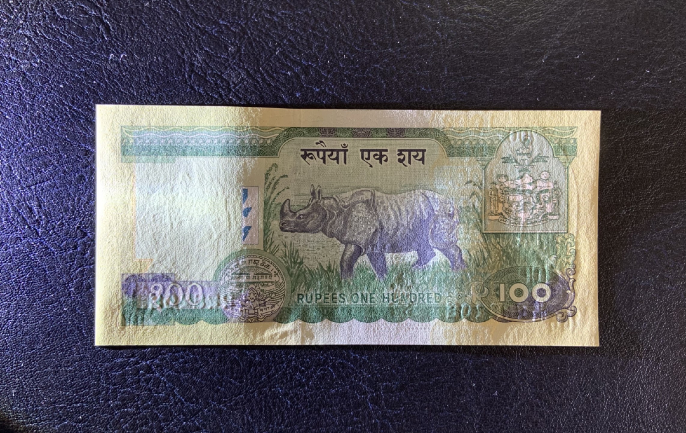 收藏联盟Quantum Auction 第240期拍卖 已更新 尼泊尔2002年100卢比 品相全新UNC 尼泊尔国宝独角黑犀牛🦏