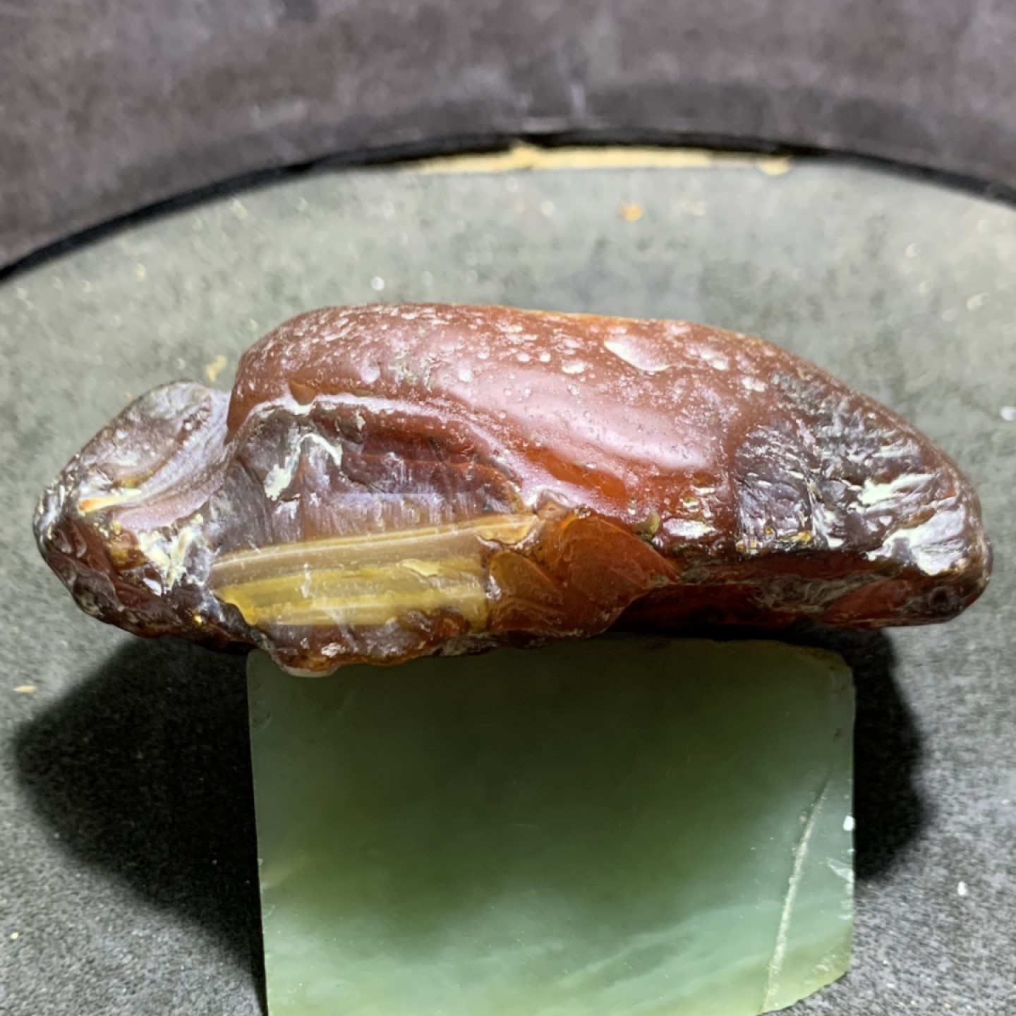 精美天然江料玛瑙原石雕刻弥勒佛摆件，把件一个