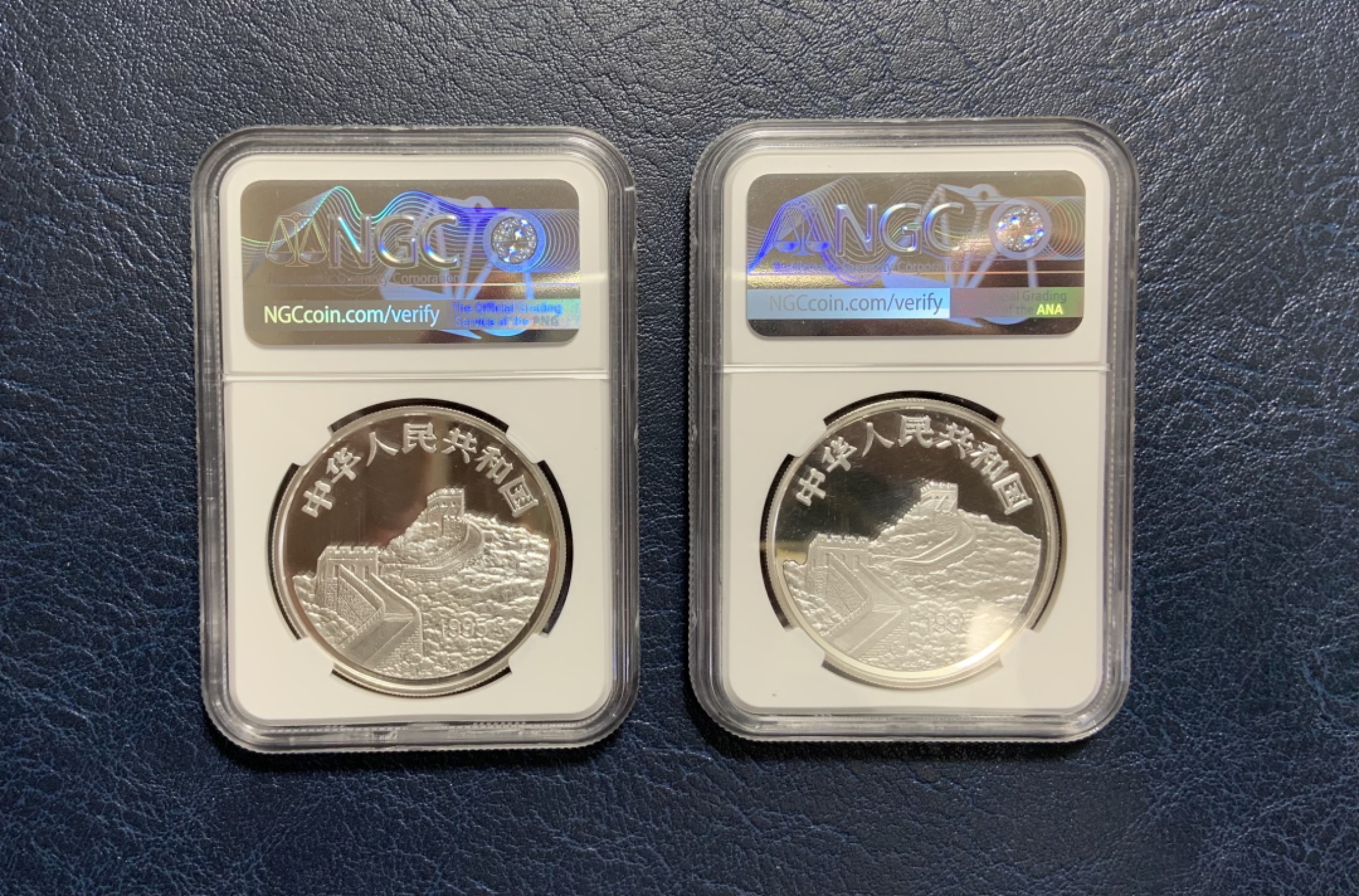 收藏联盟Quantum Auction 第240期拍卖 已更新 台湾光复50周年10元纪念精制银币一对  NGC PF68-69