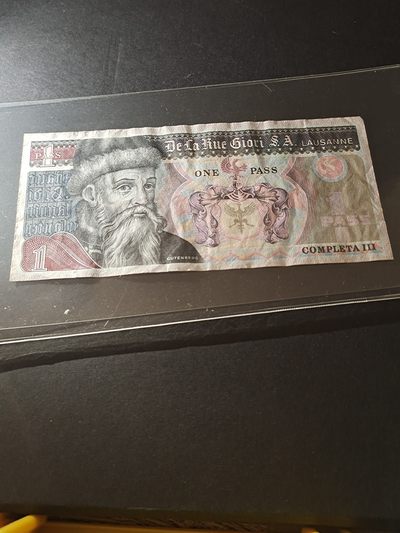 【8个洞收藏】第1场★0押0起一件包邮★世界纸币裸币场 7天连拍 - 英国德纳罗印钞公司 古腾堡测试钞 旧币 看着挺少见一个
