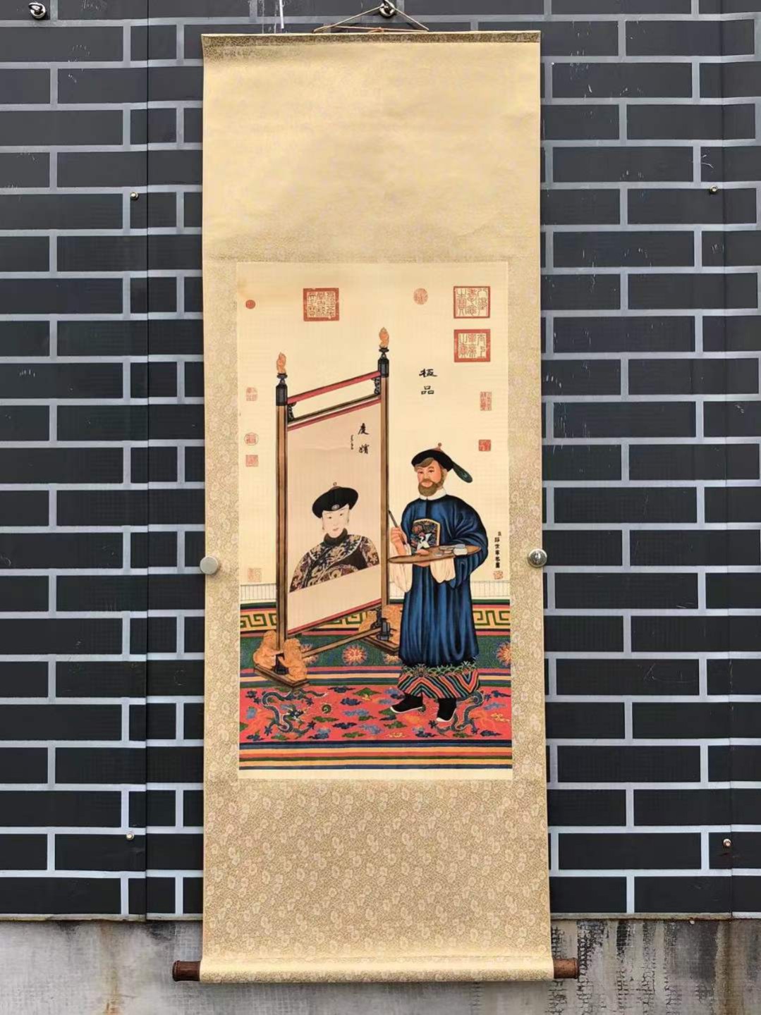 郎世宁手绘十二妃子画工精细 品相如图