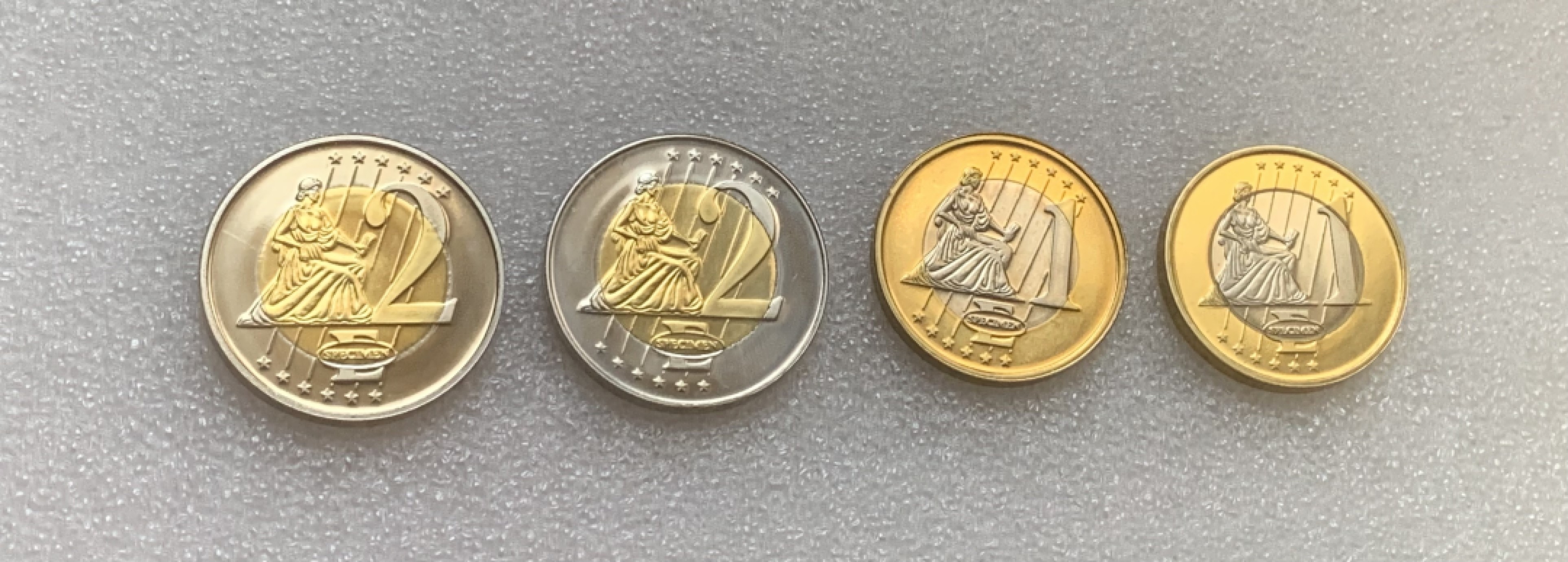 瓶子🏺第83期拍卖会 梵蒂冈双色币4枚套（样币性质）正面有样币的标记ESSAI