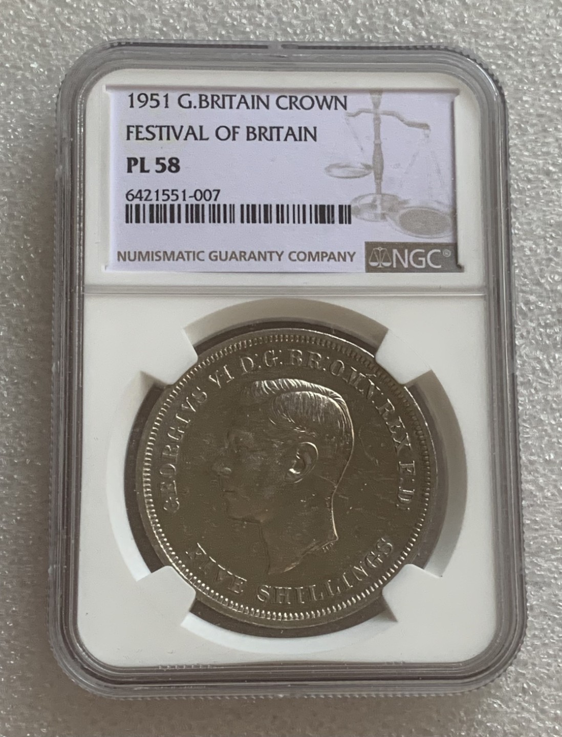 瓶子🏺第83期拍卖会 英国1951年乔治六世马剑克朗币