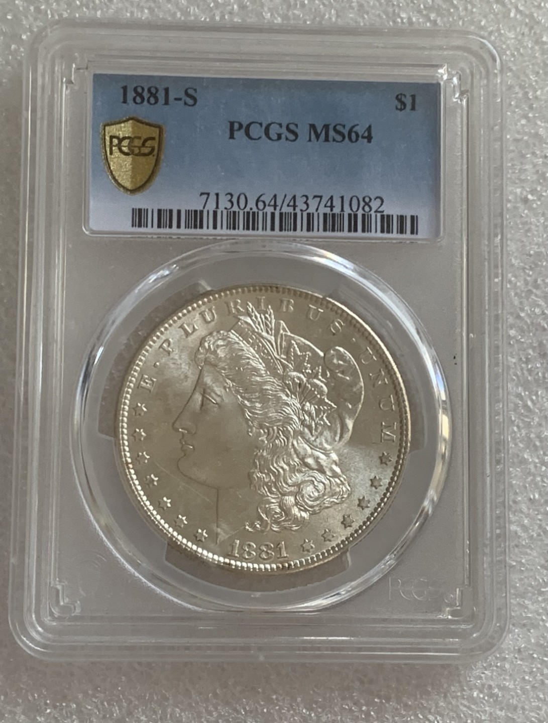 瓶子🏺第83期拍卖会 美国1881年摩根1美元银币  金标  不是量产评级PCGS MS64 