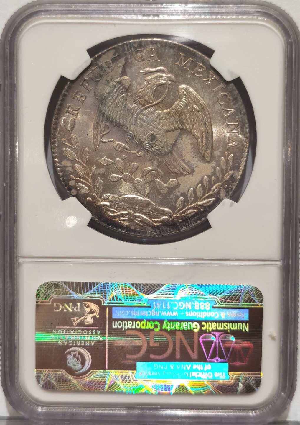 博洋堂世界钱币拍卖第019期（全场包邮） NGC MS65 墨西哥1875年GO FR版鹰洋8R银币
