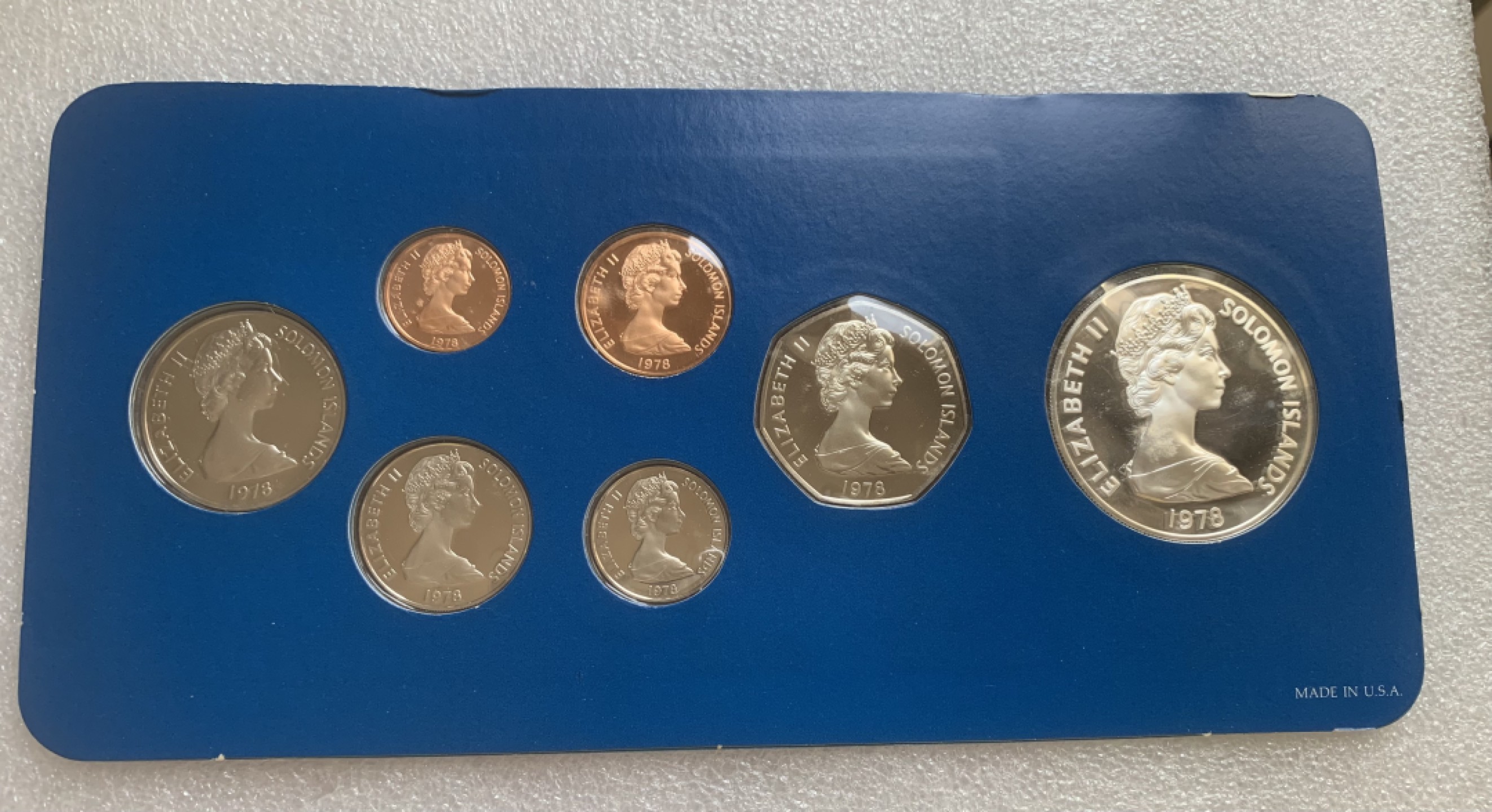 瓶子🏺第83期拍卖会 所罗门群岛1978年套币7枚  盒装带签名证 含一枚稀少大银币