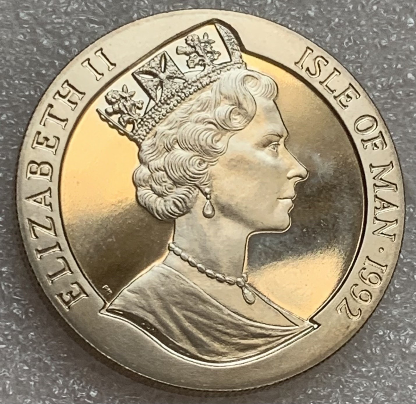 瓶子🏺第83期拍卖会 马恩岛1992年1克朗大型厚重纪念币 火车机车 38.6毫米