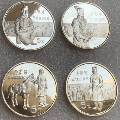 瓶子🏺第83期拍卖会 - 1984年兵马俑4枚精制套  原盒证  木制原盒