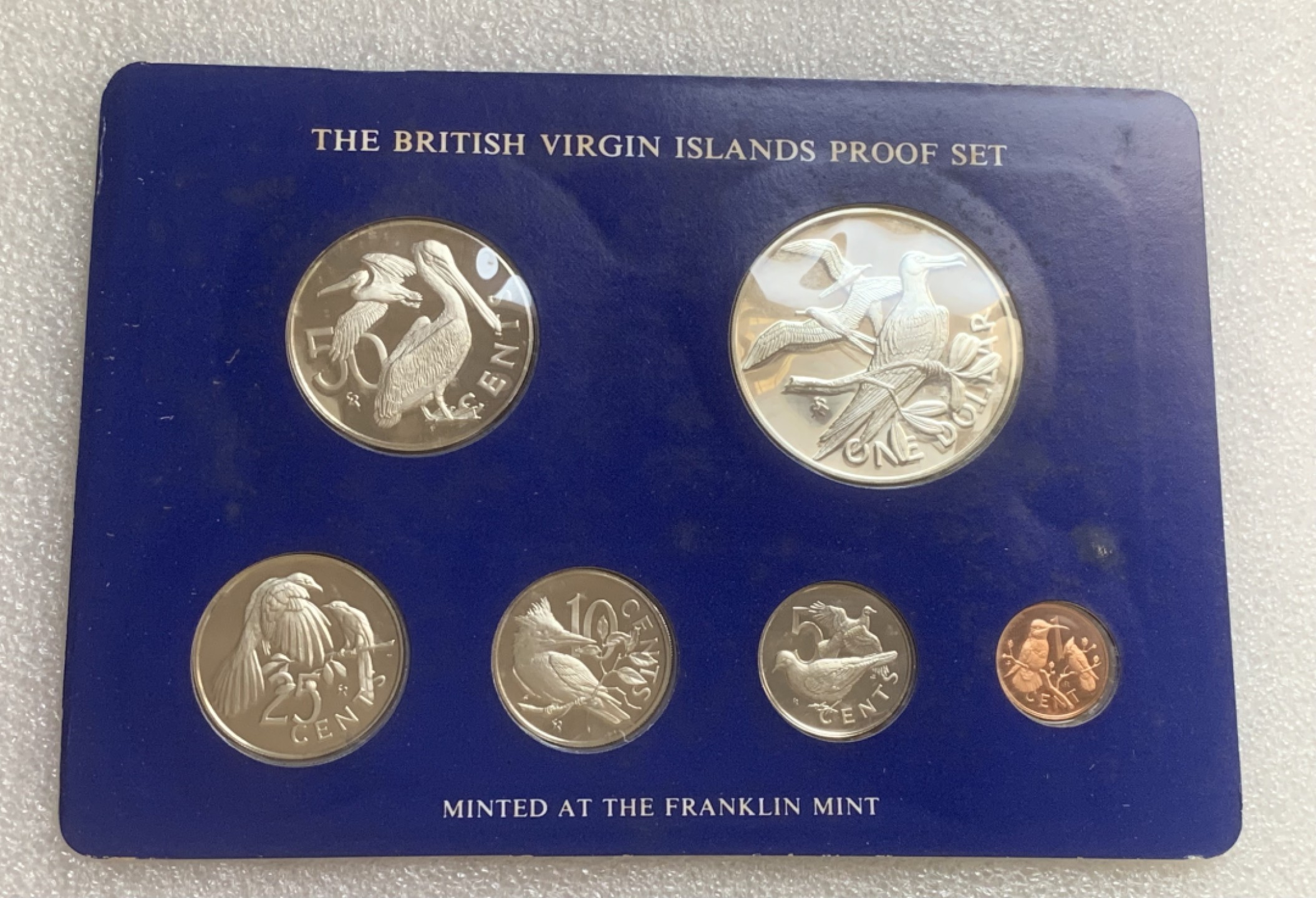 瓶子🏺第83期拍卖会 英属维尔京群岛1975年美洲鸟类精装全套6枚硬币  原盒证  含1元大银币