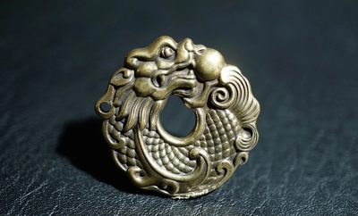 手串木器杂件｜拍卖专场 老铜｜龙鱼锁挂件