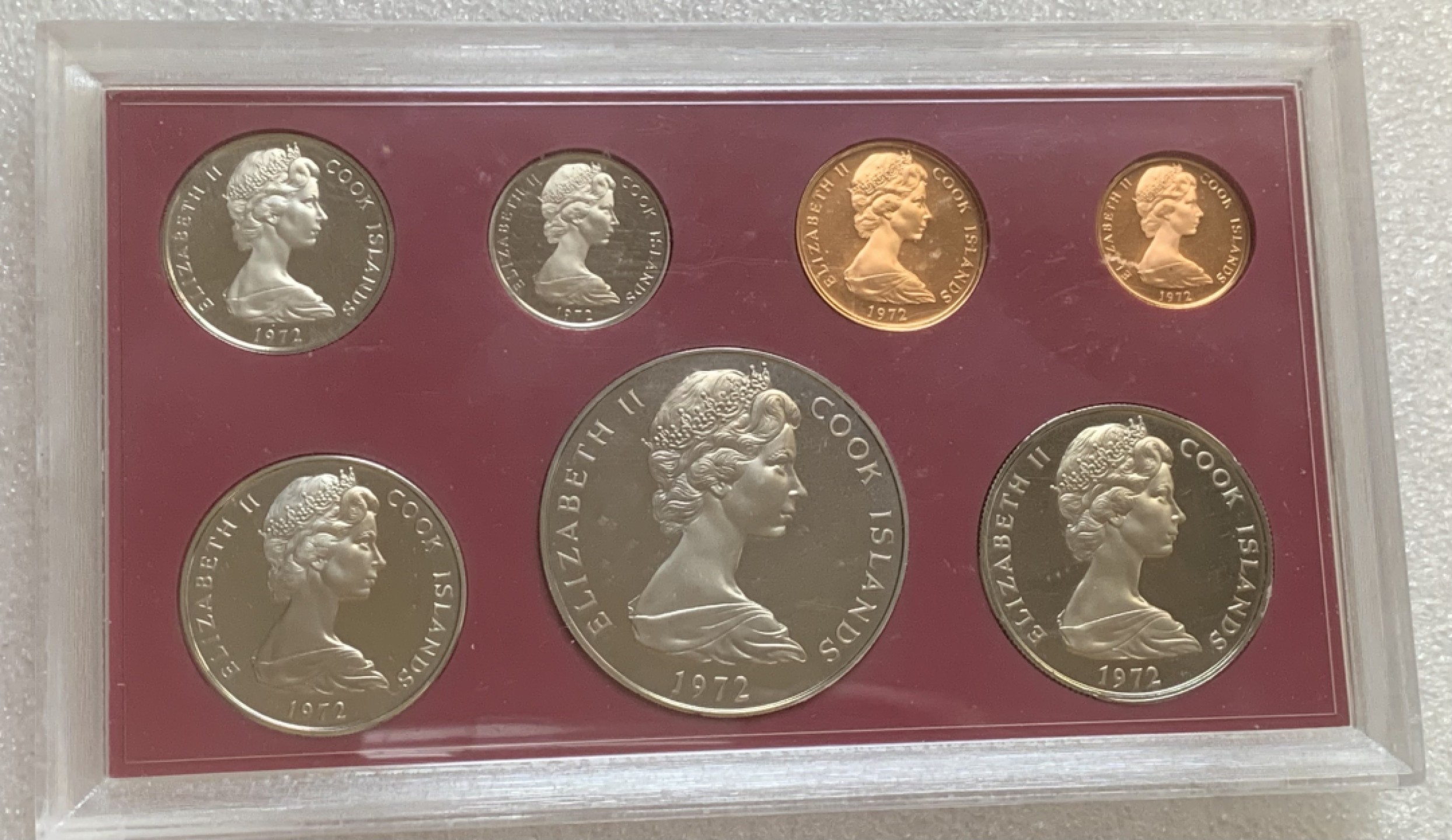 瓶子🏺第83期拍卖会 英属1972年库克岛7枚套精制套币