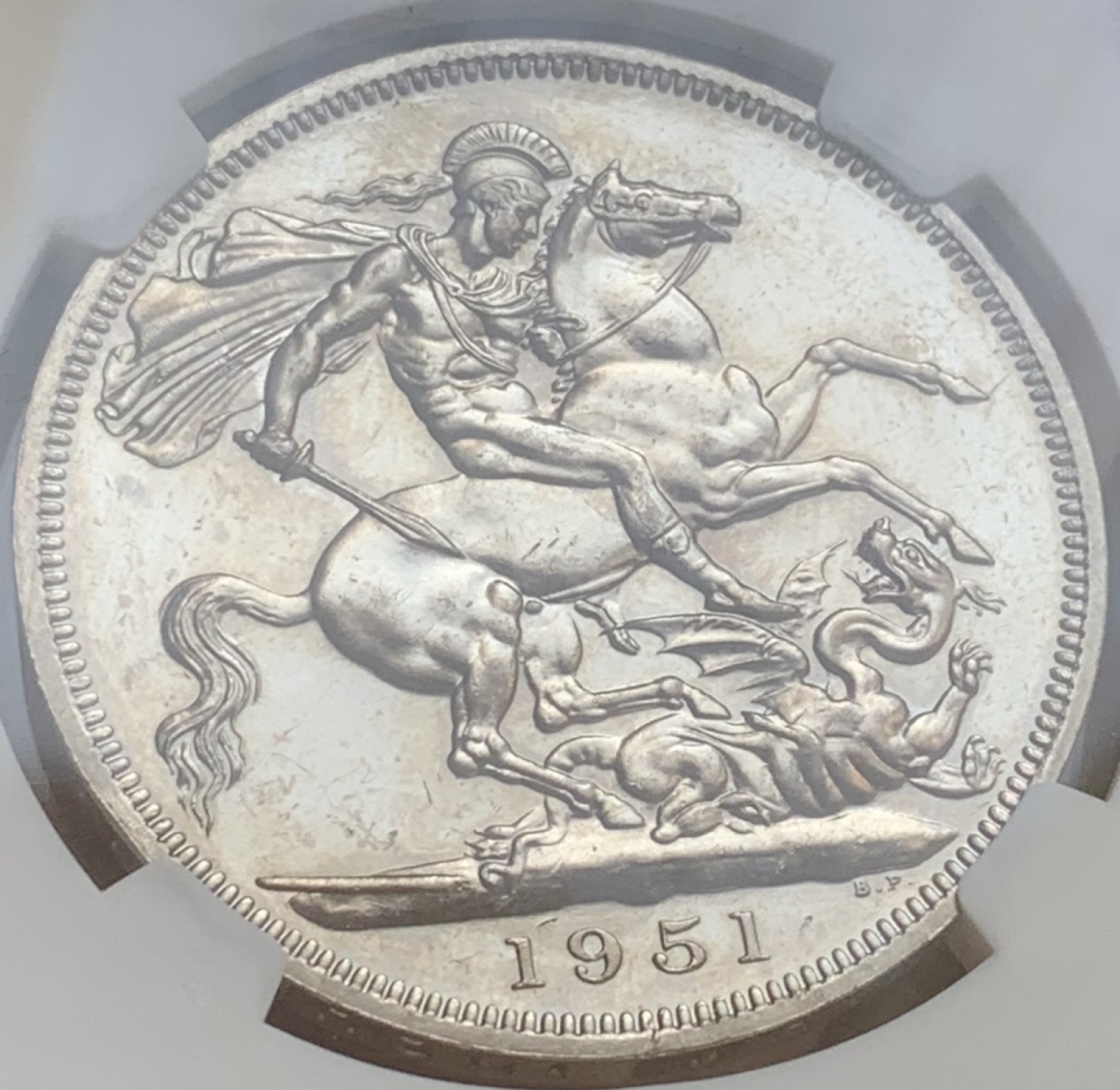 瓶子🏺第83期拍卖会 英国1951年乔治六世马剑克朗币