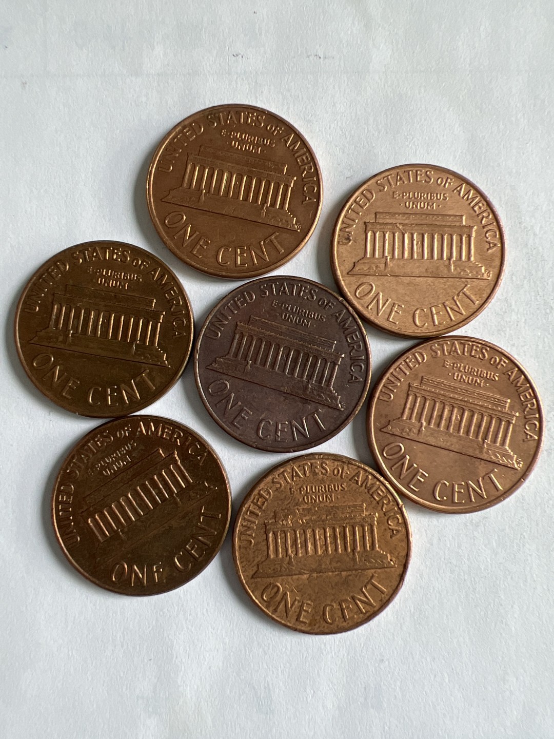 泡泡堂微拍第九十幕硬币捡漏可累计专场👿👿，累计满二十元包邮，接受代拍业务 一美分D版7枚不同年份