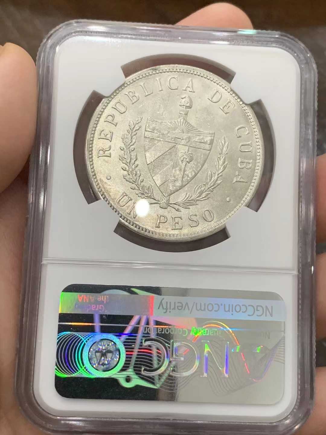 博洋堂世界钱币拍卖第019期（全场包邮） NGC MS62 1934年古巴五星1比索大银 知名品种，少见难找，暴光状态