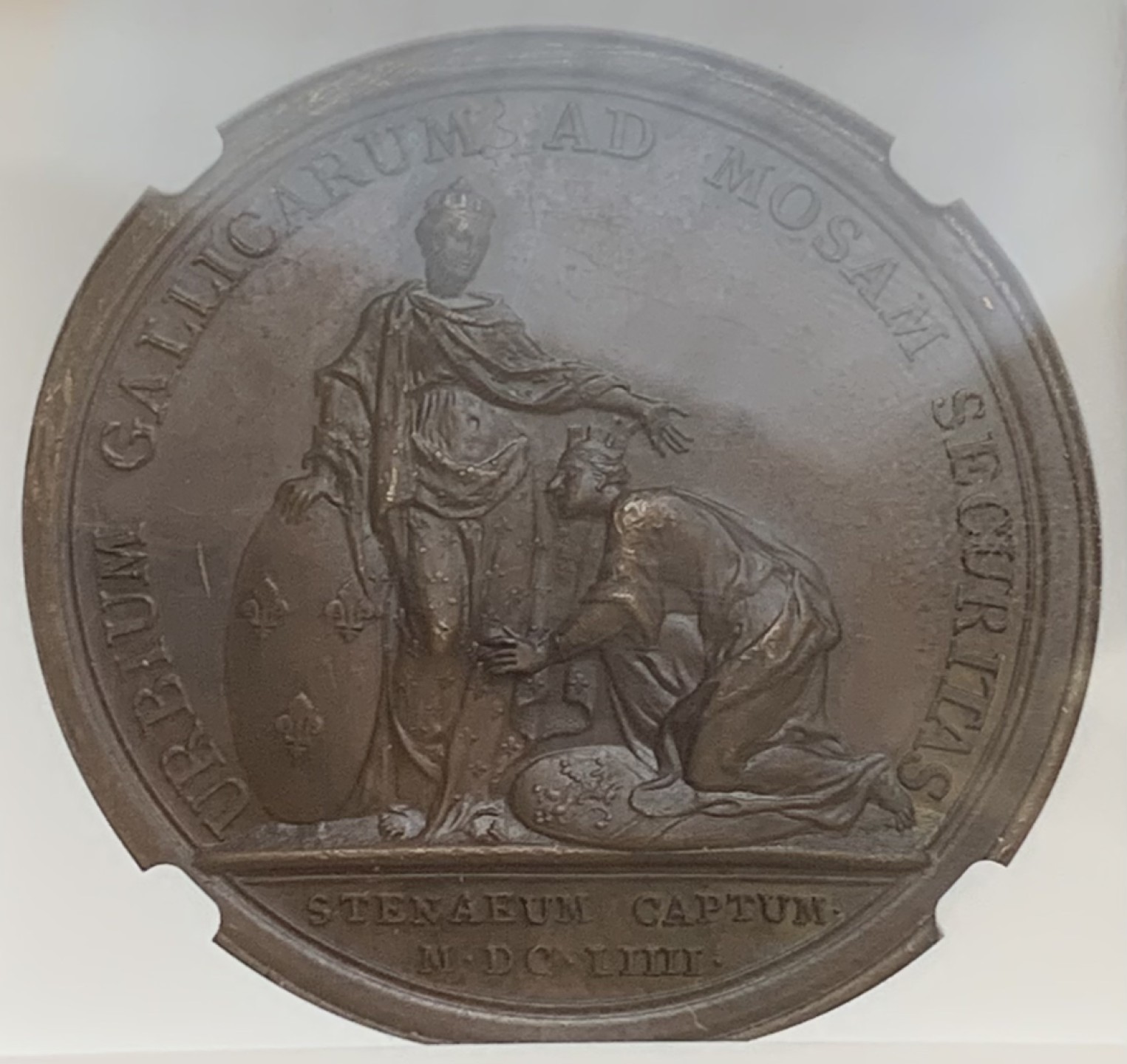 瓶子🏺第83期拍卖会 法国1654年路易十四少年时期铜章NGC MS62