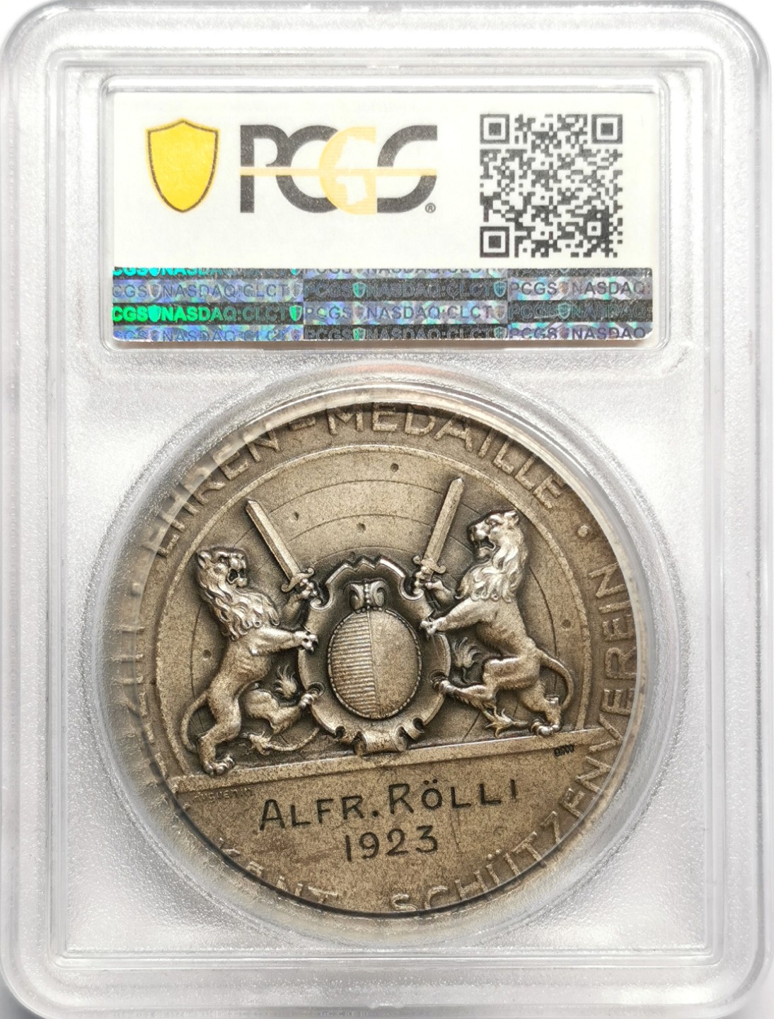 凡希社世界钱币微拍第二百三十二期 荐！1923瑞士苏尔塞射击节纪念银章PCGS-SP64稀有品种MATT工艺！