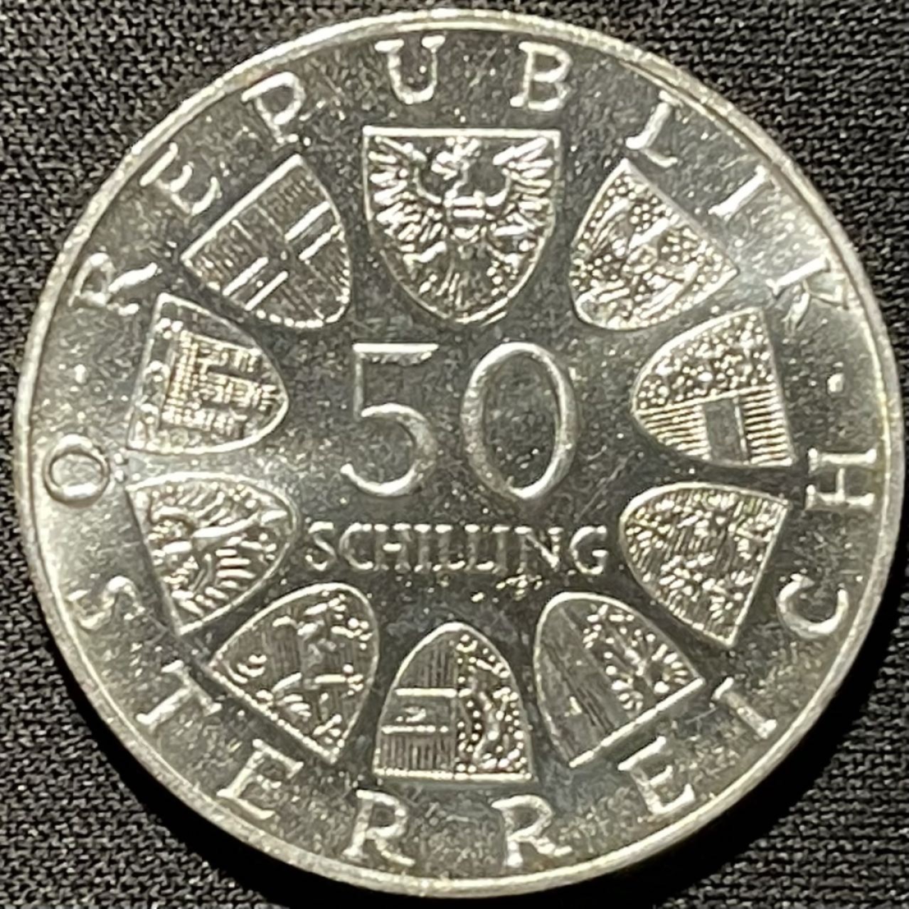 紫瑗钱币——第260期拍卖 奥地利 1974年 奥地利武装部队125周年 50先令 20克 0.64银 UNC