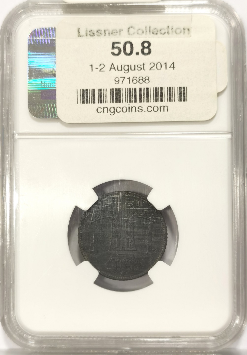 博洋堂世界钱币拍卖第019期（全场包邮） Lissner比利时旧藏系列 NGC MS63 比利时1945年1FRANC，FLEMISH版，来自2014年拍卖会编号50.8