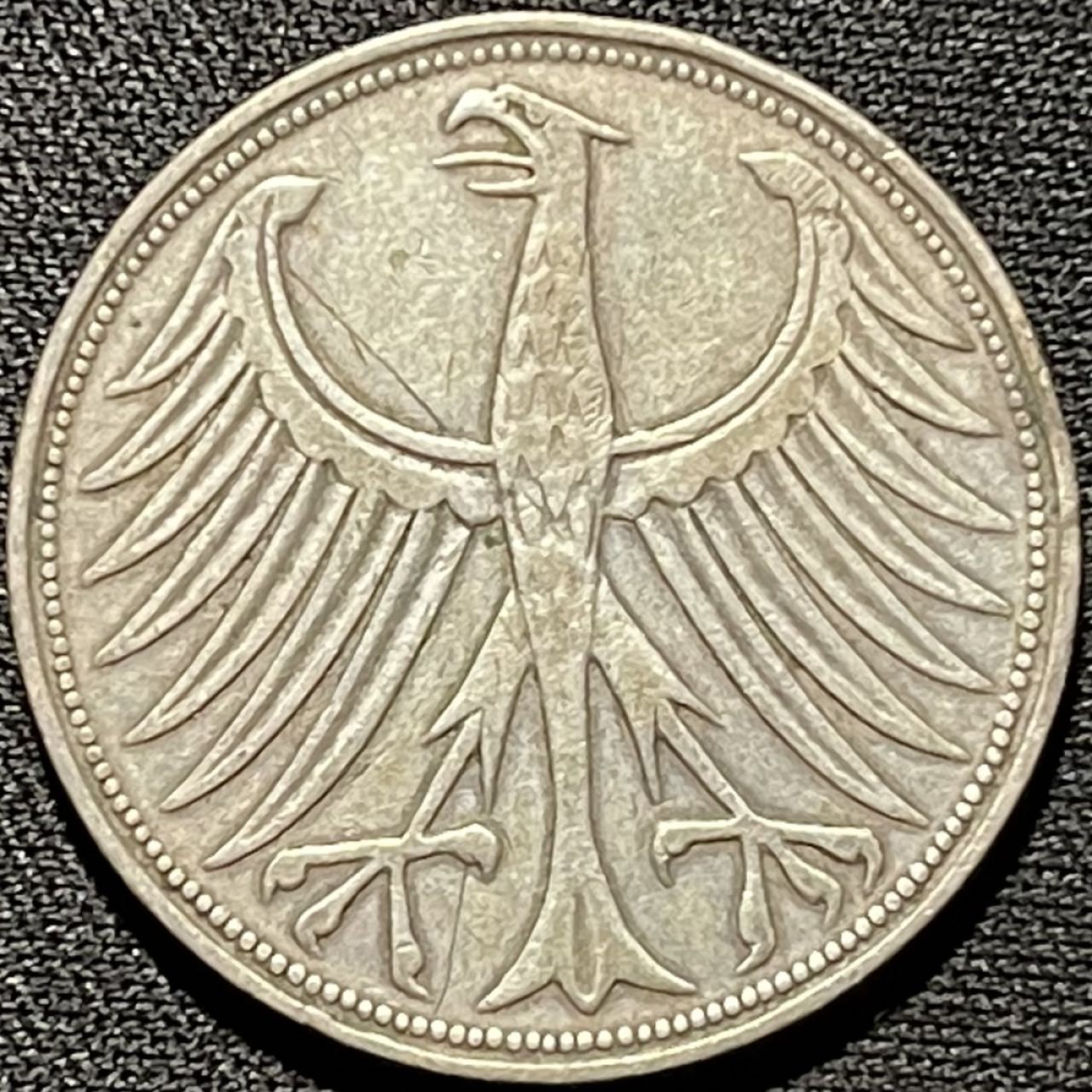 紫瑗钱币——第260期拍卖 联邦德国 1951年 D厂 流通 5马克 11.2 0.625银