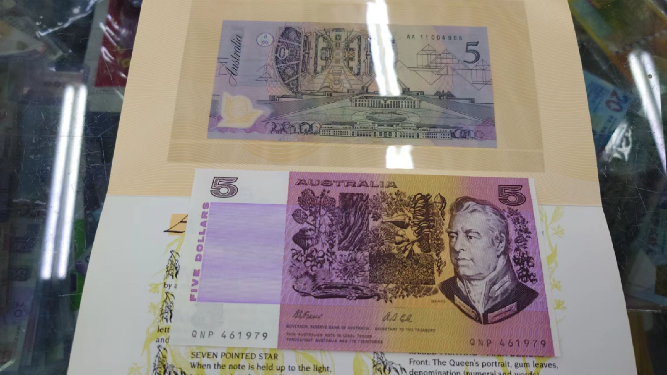 【世界钱币收藏】精选微拍第57期暨2023年第四期 裸钞专场 1992年澳大利亚5元初版塑料钞+末年5元纸币 全新绝品原册