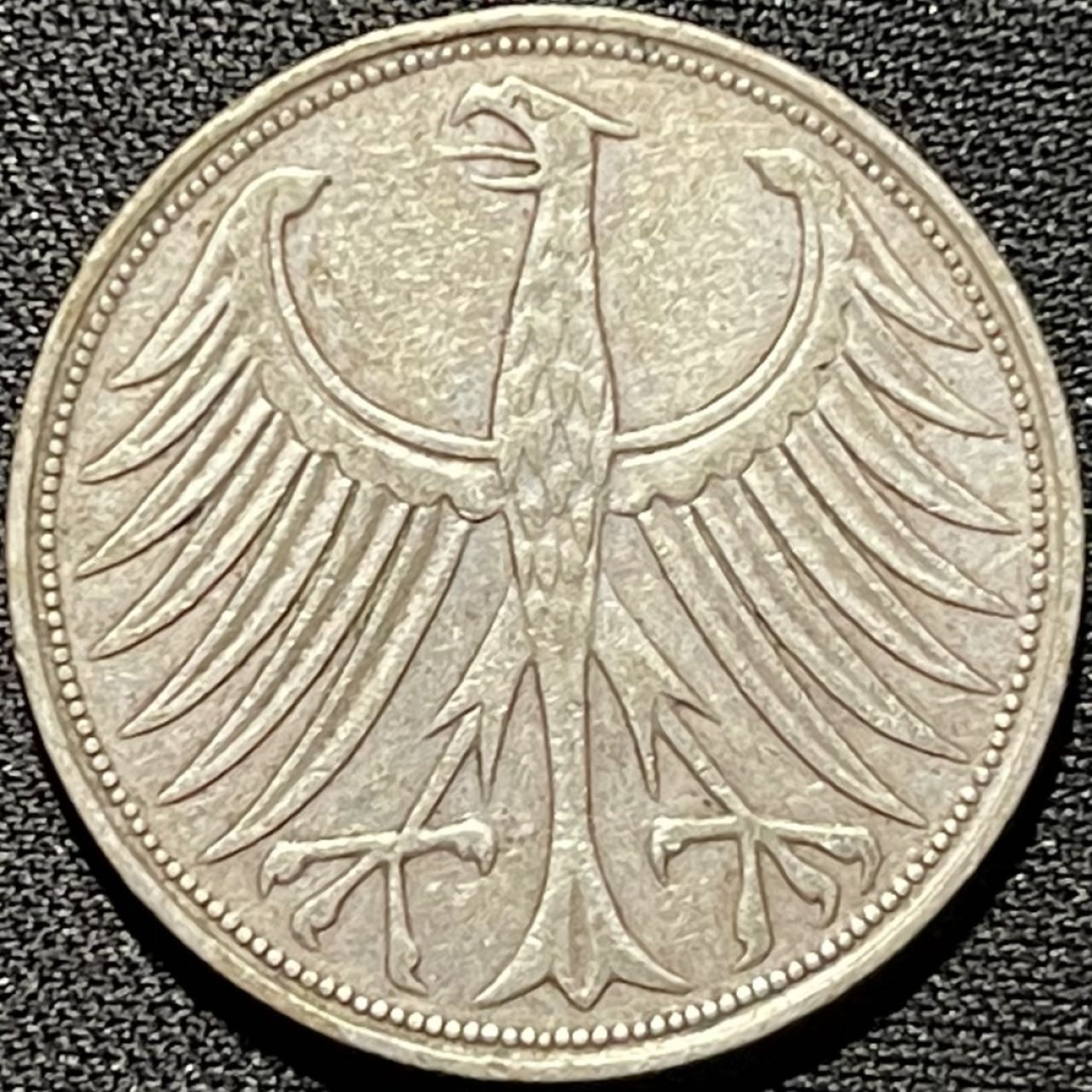 紫瑗钱币——第260期拍卖 联邦德国 1951年 G厂 流通 5马克 11.2 0.625银