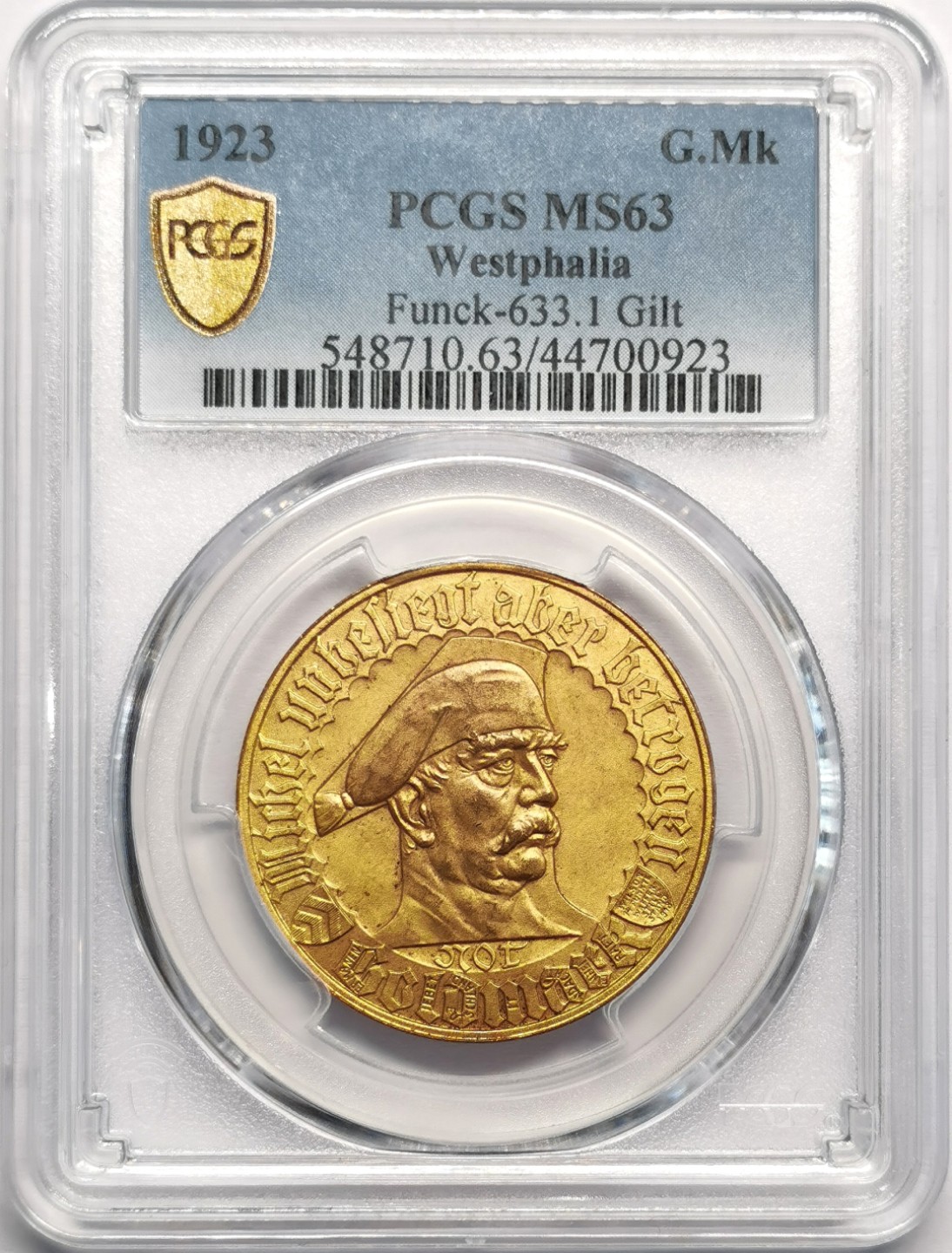 凡希社世界钱币微拍第二百三十二期 1923德紧比勒菲尔德金马克铜币PCGS-MS63