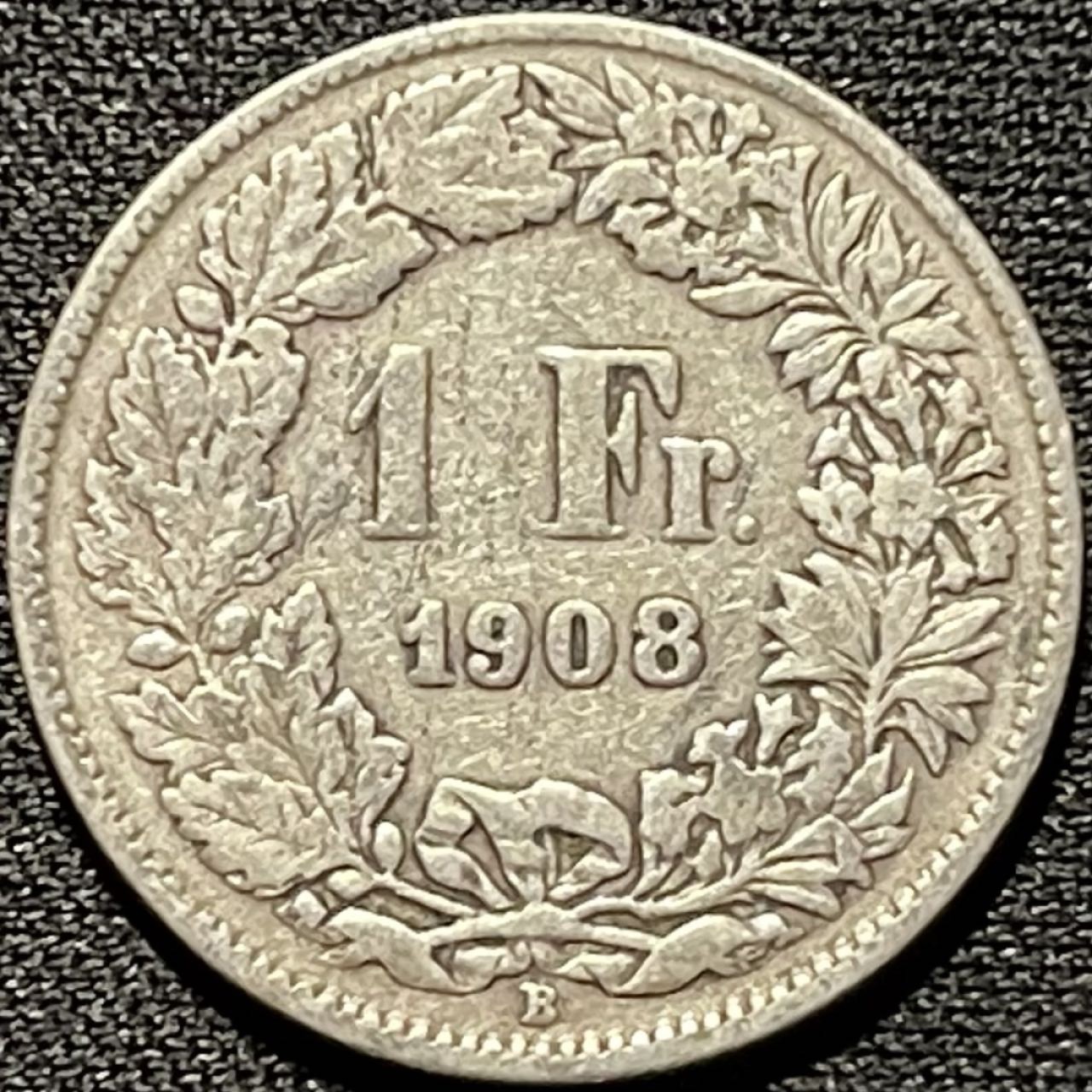 紫瑗钱币——第260期拍卖 瑞士 1908年 赫尔维蒂亚 1法郎 5克 0.835银