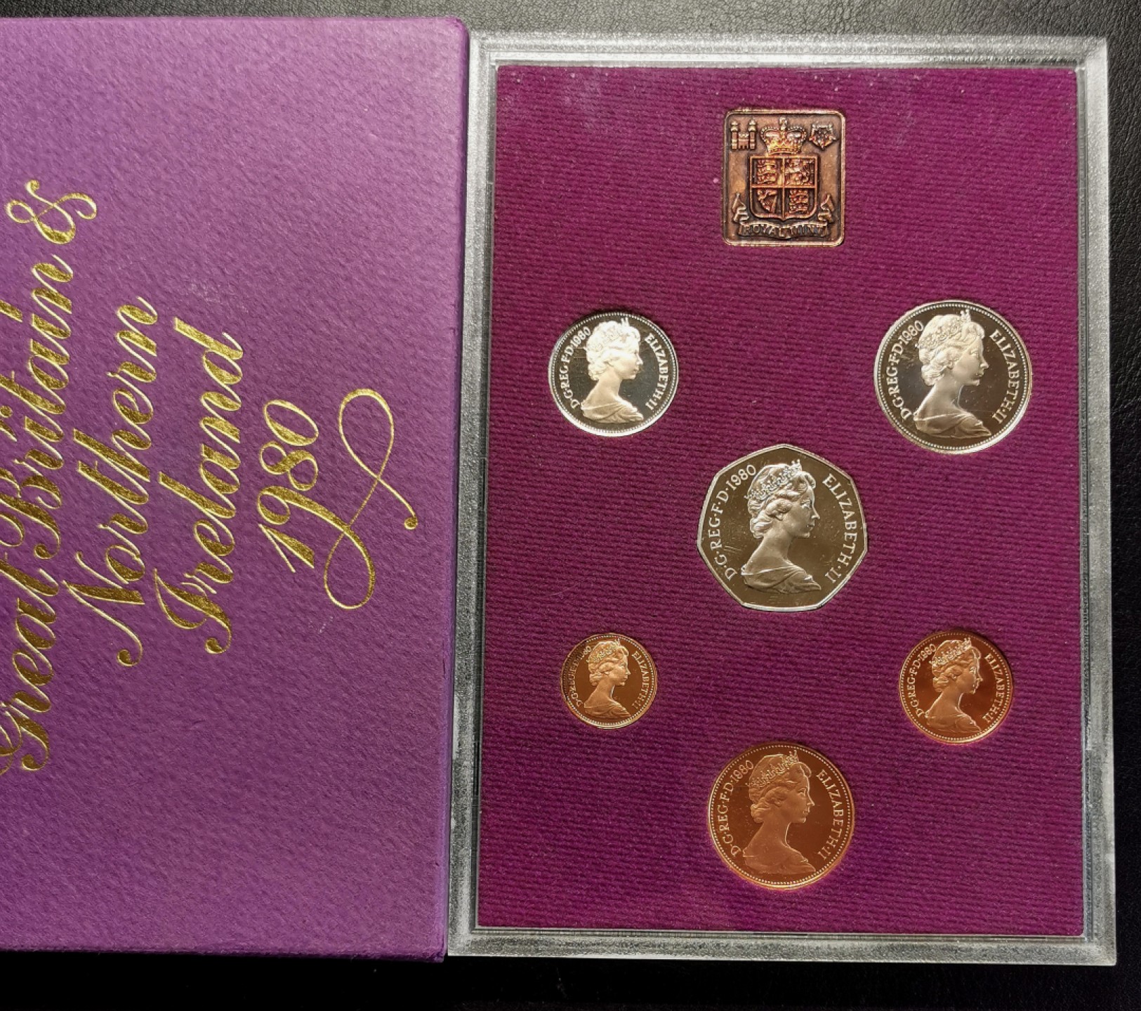 凡希社世界钱币微拍第二百三十二期 1980英国十进制套币精铸PS原厂盒证！