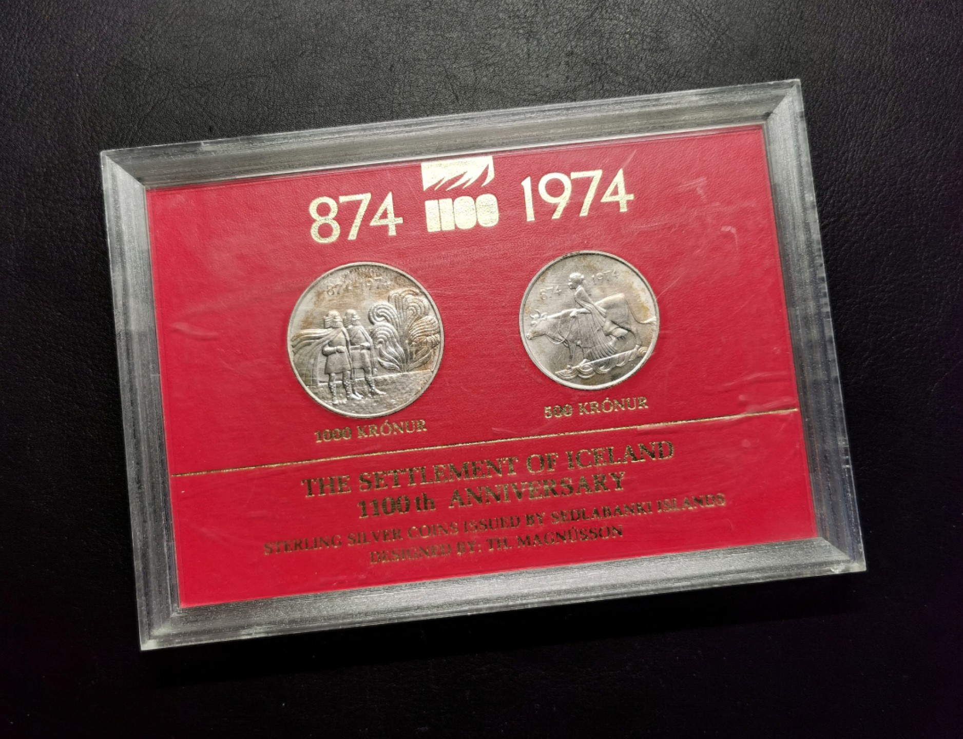 凡希社世界钱币微拍第二百三十二期 1974冰岛纪念银币两枚套装BU