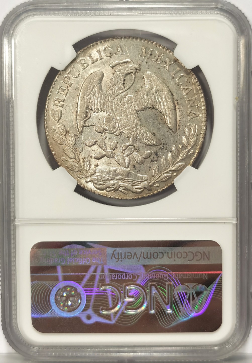 博洋堂世界钱币拍卖第019期（全场包邮） NGC AU 墨西哥1868年MO CH版中期鹰洋 原光UNC状态 可惜了的一枚中期鹰