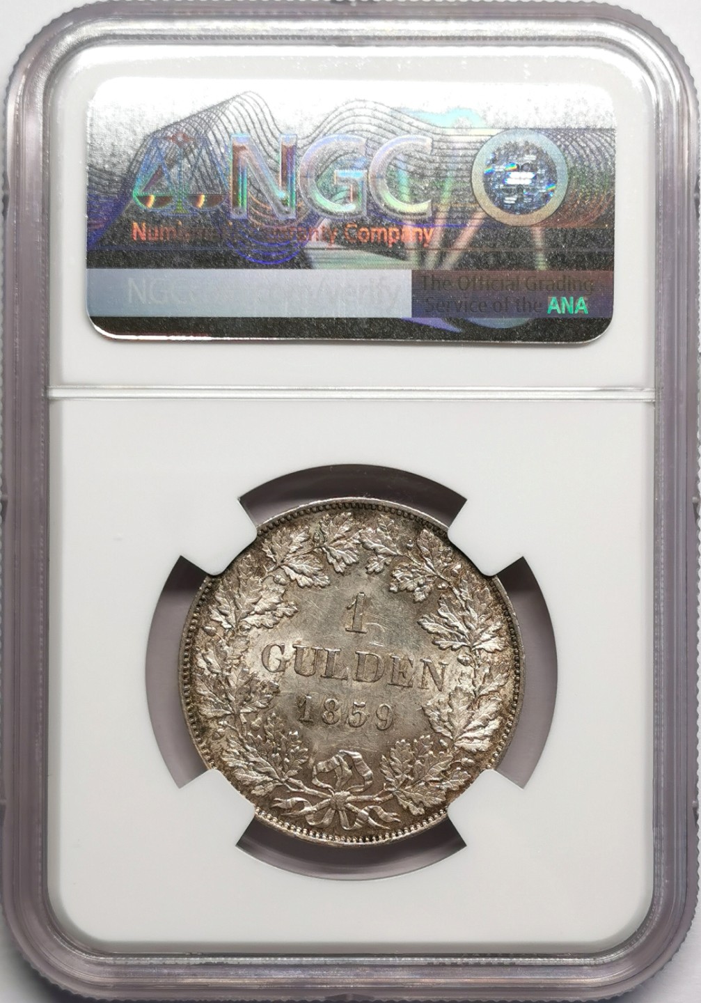 凡希社世界钱币微拍第二百三十二期 1859巴伐利亚路马克西米利安二世1盾银币NGC-MS61