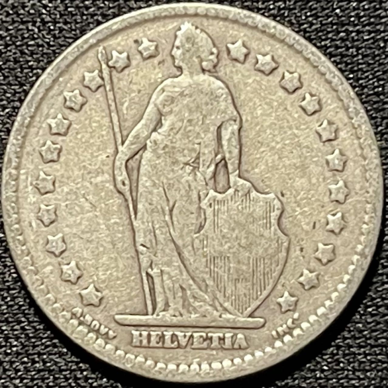 紫瑗钱币——第260期拍卖 瑞士 1908年 赫尔维蒂亚 1法郎 5克 0.835银