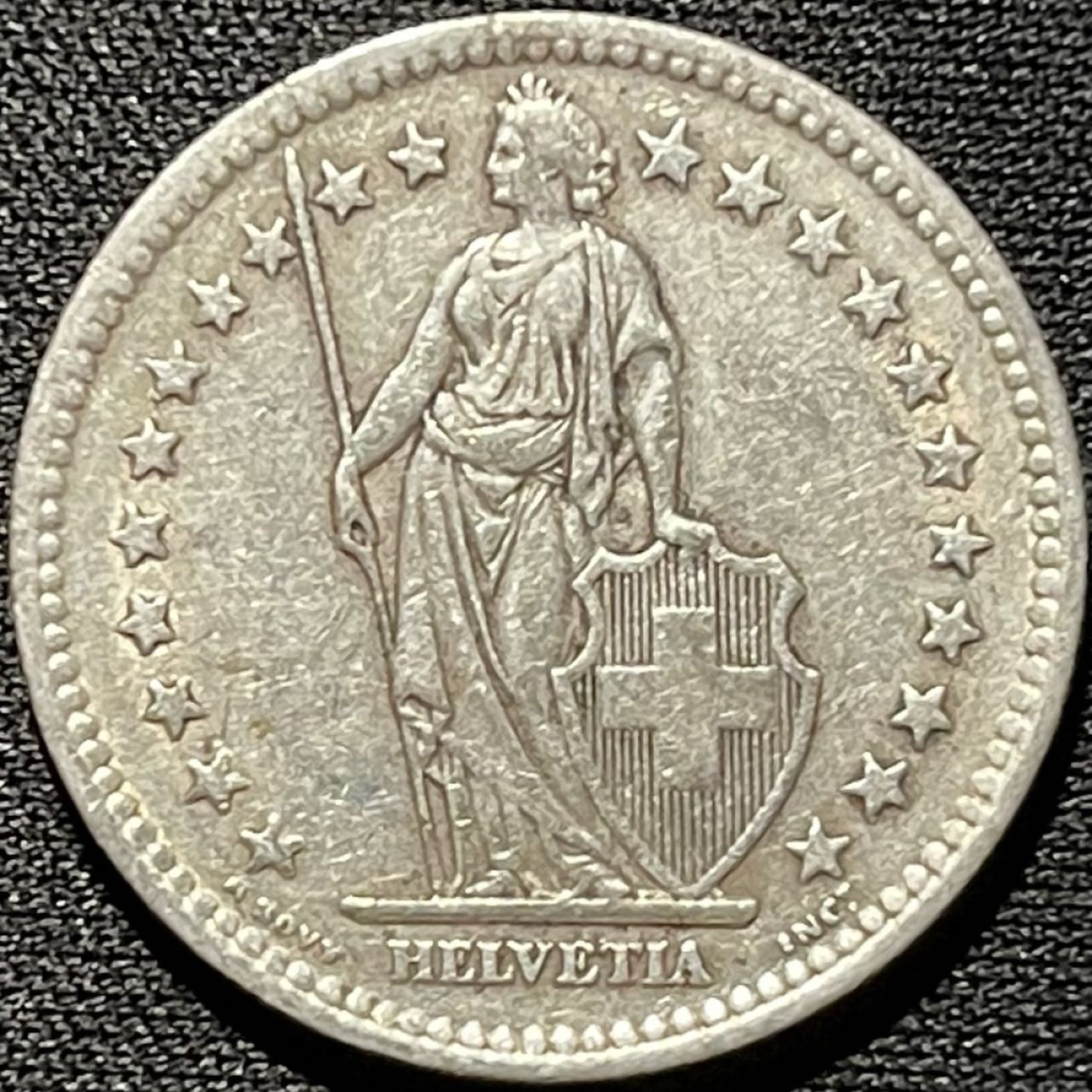 紫瑗钱币——第260期拍卖 瑞士 1948年 赫尔维蒂亚 1法郎 5克 0.835银
