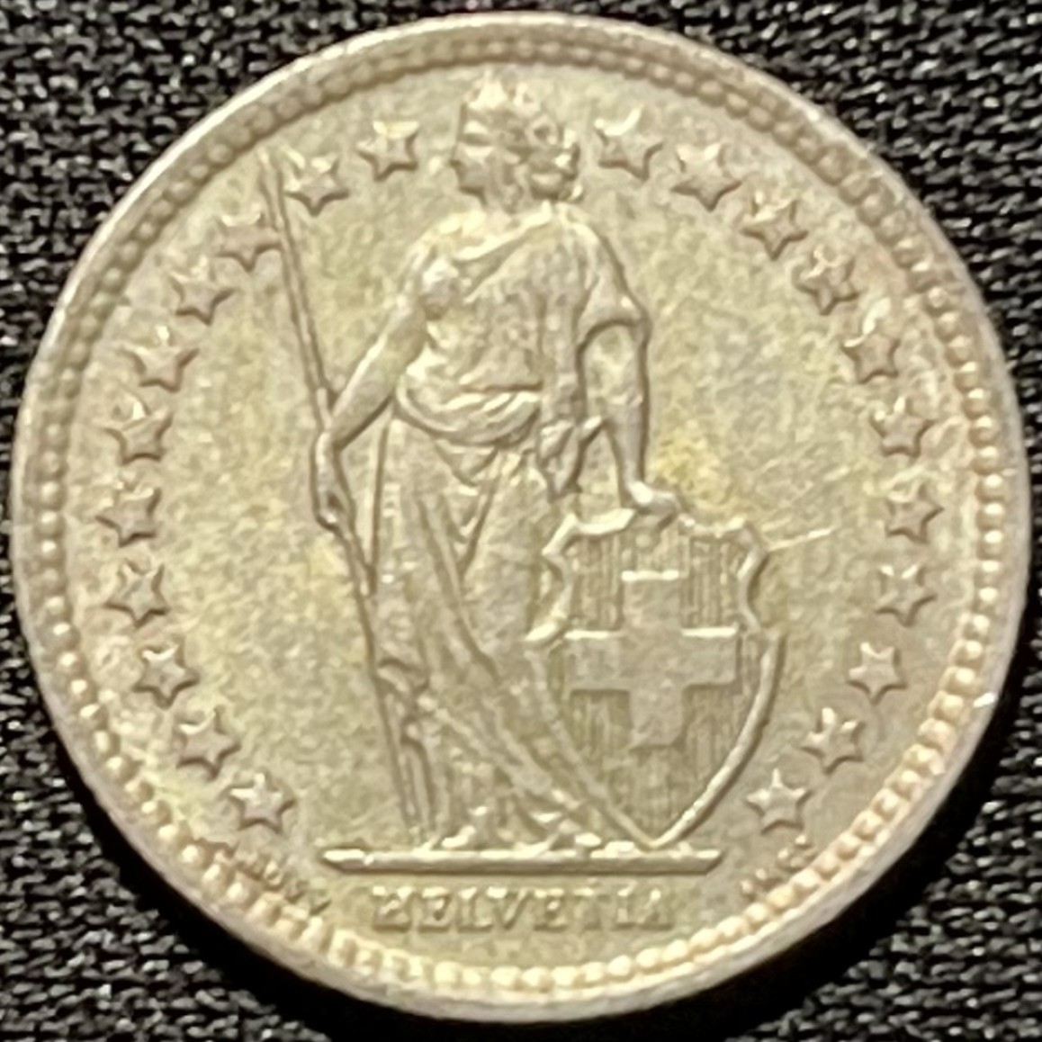 紫瑗钱币——第260期拍卖 瑞士 1960年 赫尔维蒂亚 1/2法郎 2.5克 0.835银